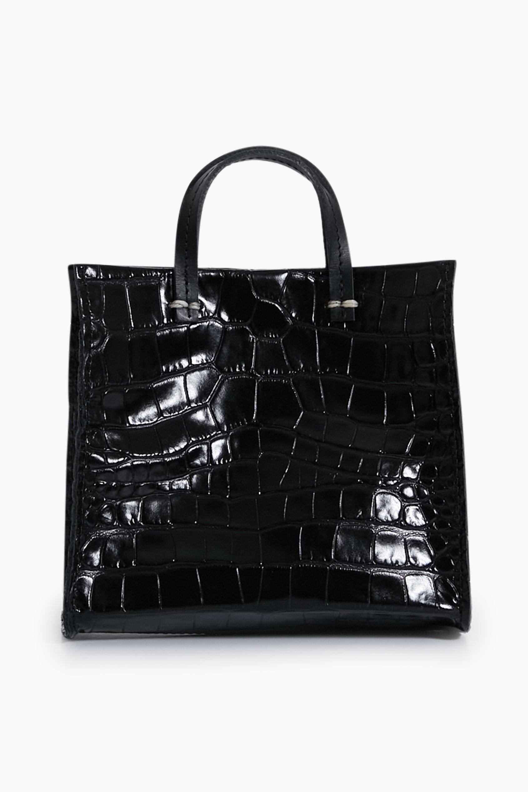 Black Croco Simple Tote Bebe-Get Girly