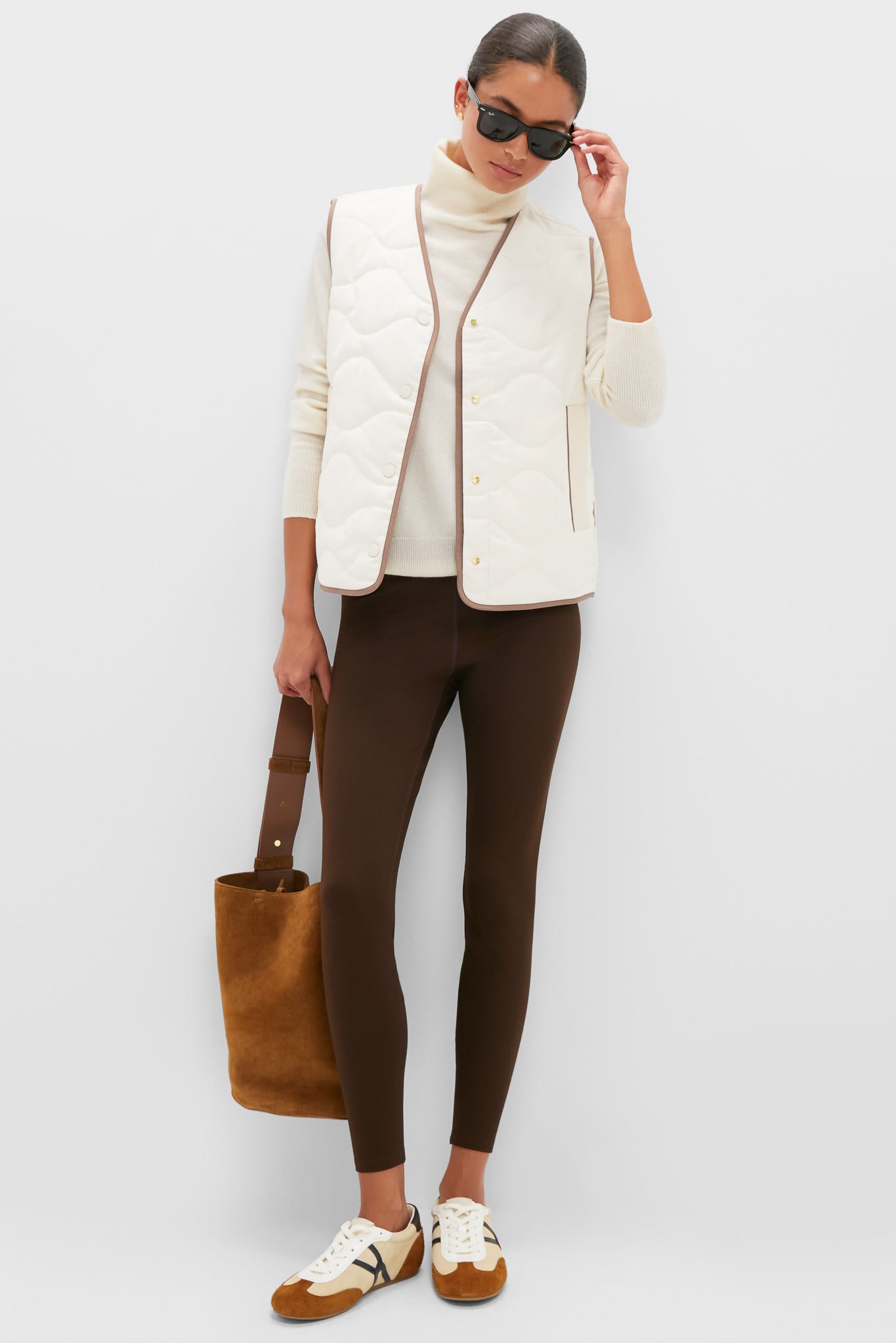 Ash Taupe and Birch Lori Reversible Gilet-Get Girly