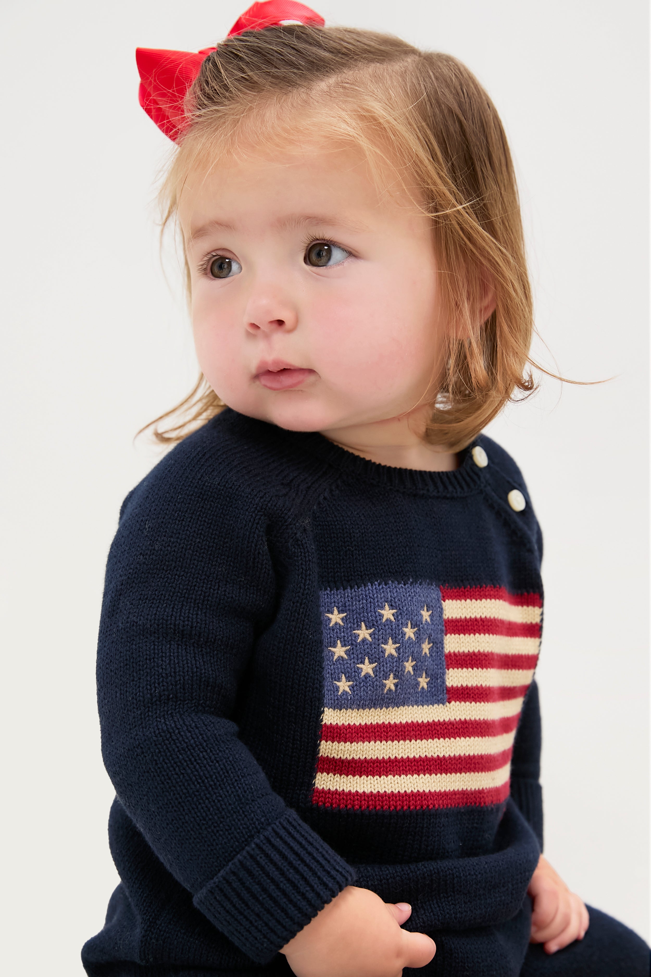 Baby Long-Sleeve Flag Sweater Coverall-Get Girly