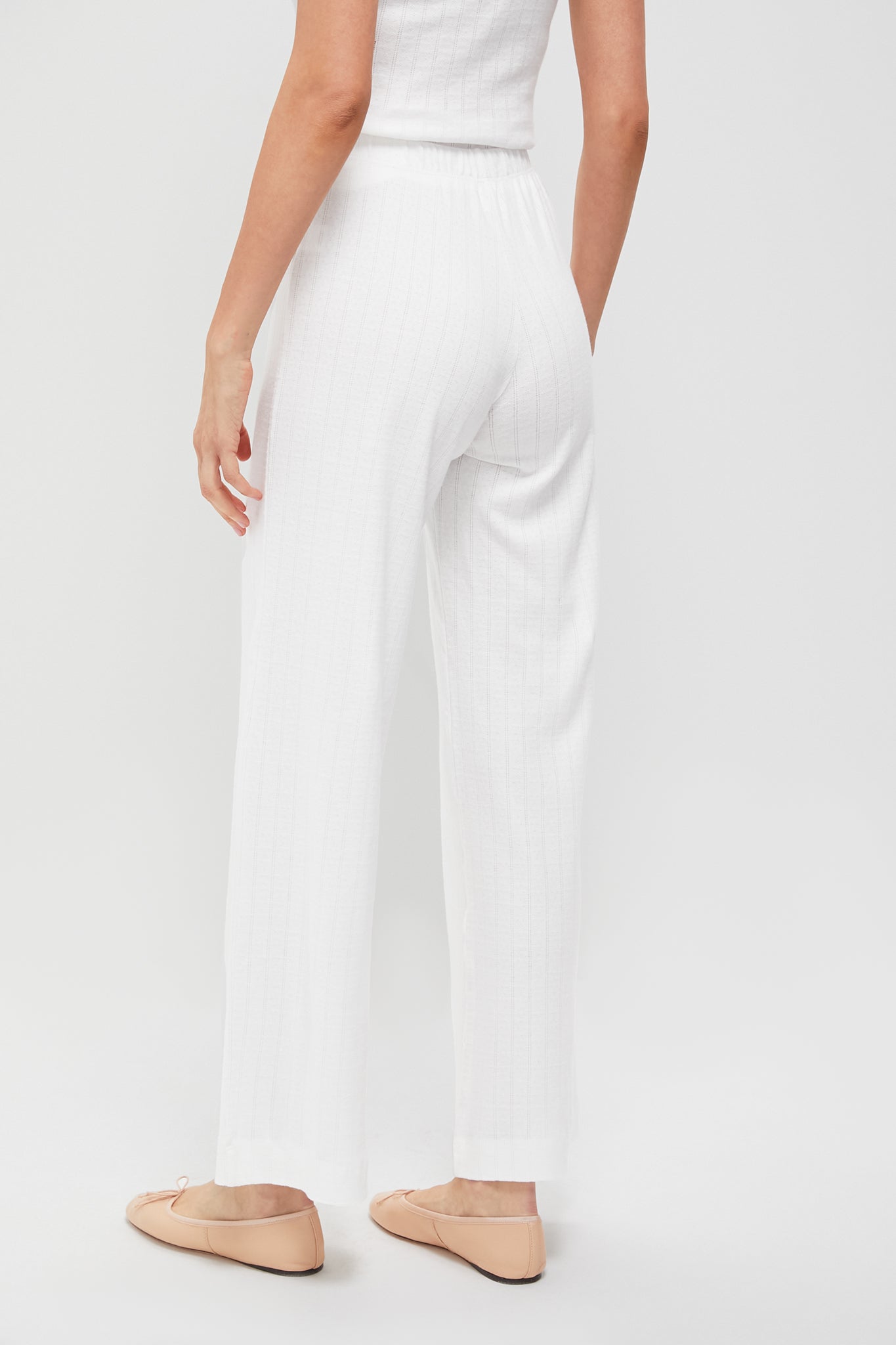White Pointelle Boxer Pants-Get Girly