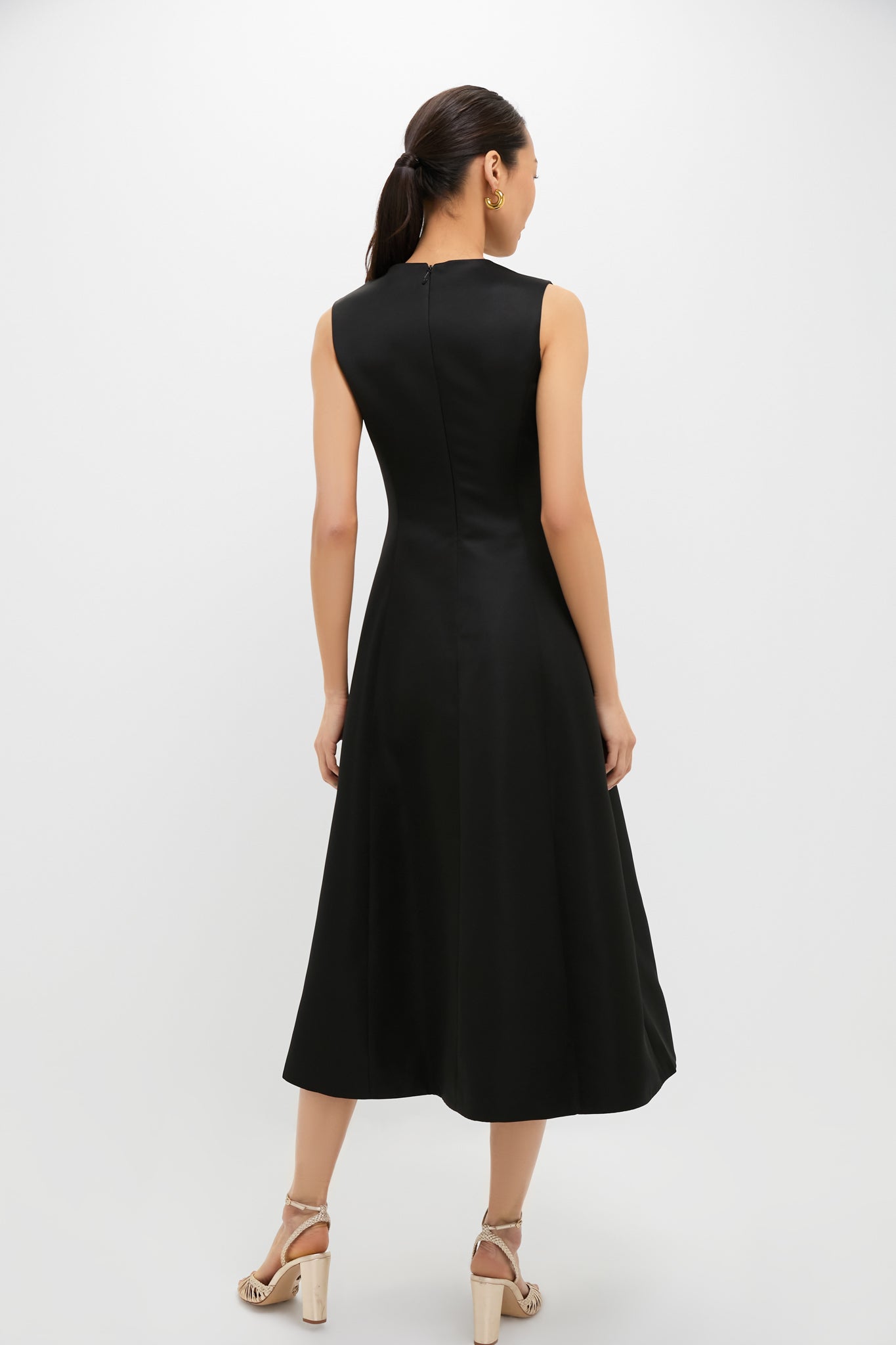 White Rose Printed Cleo Embellished Sleeveless Midi Dress-Get Girly