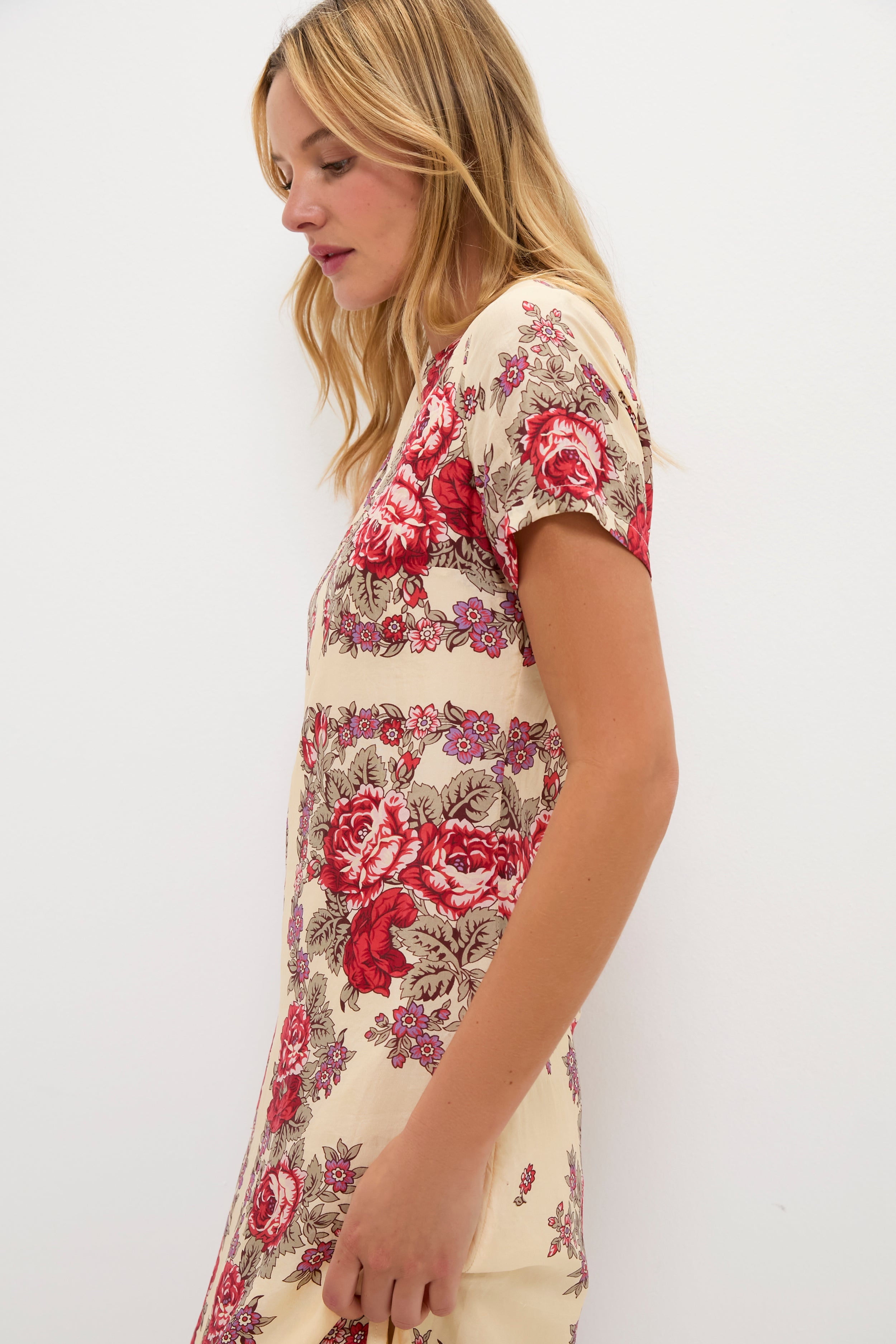 White Rosebush Preeti Silk Dress-Get Girly