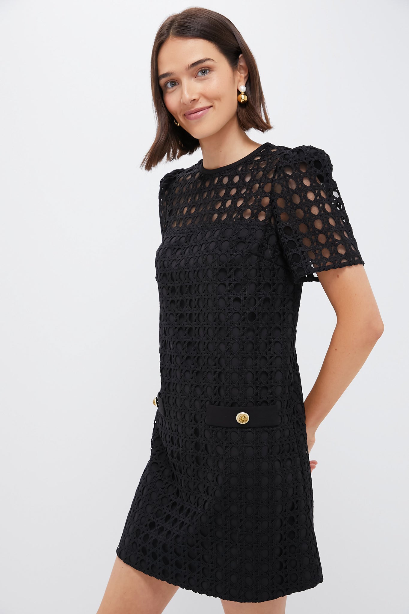 Black Cane Lace Janelle Dress-Get Girly