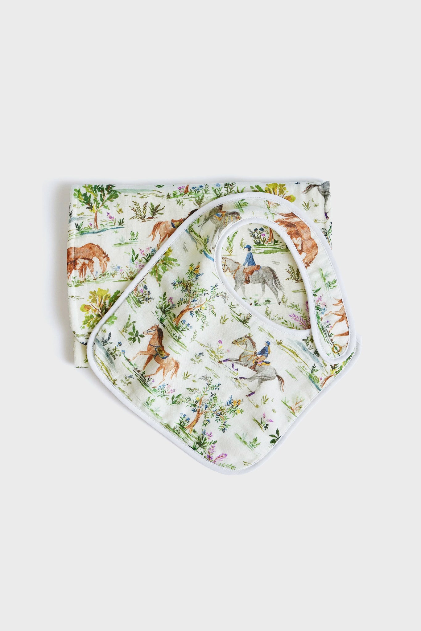 Horse Farm Bib and Burb Cloth Set-Get Girly