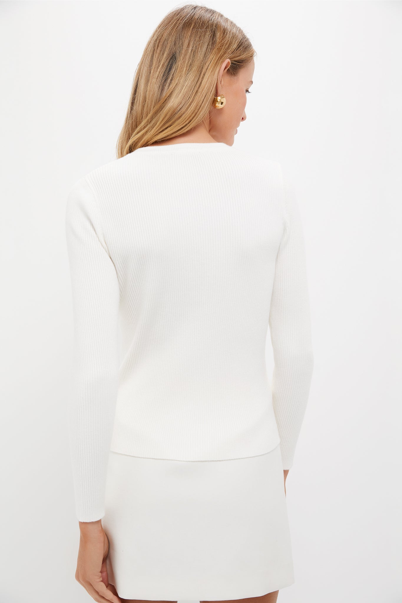 Ivory Alden Ribbed Crewneck-Get Girly
