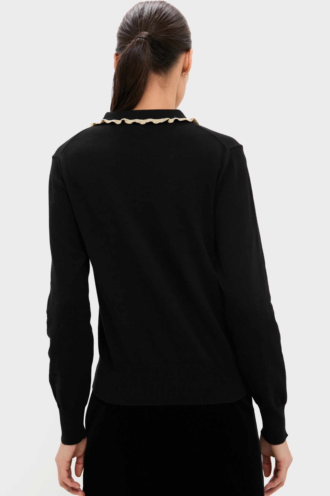 Black Annalane Collared Sweater-Get Girly