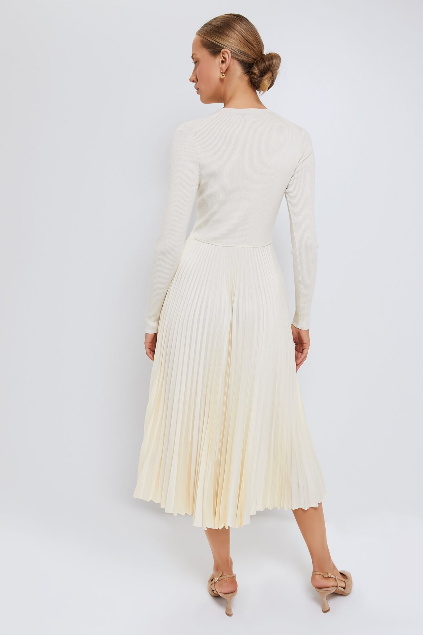 Authentic Cream Long Sleeve Day Dress-Get Girly