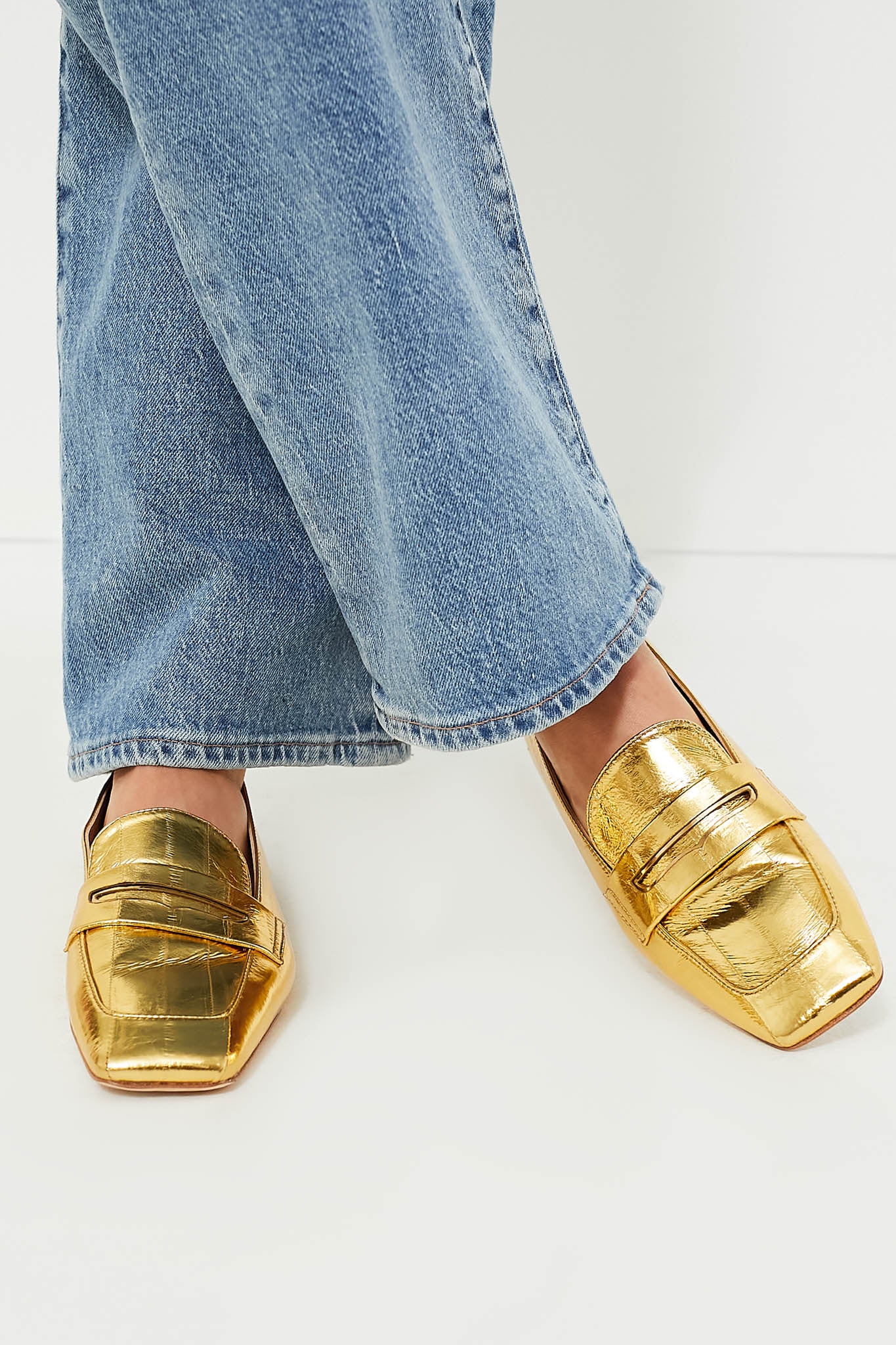 Gold Eel Doublet Loafers-Get Girly