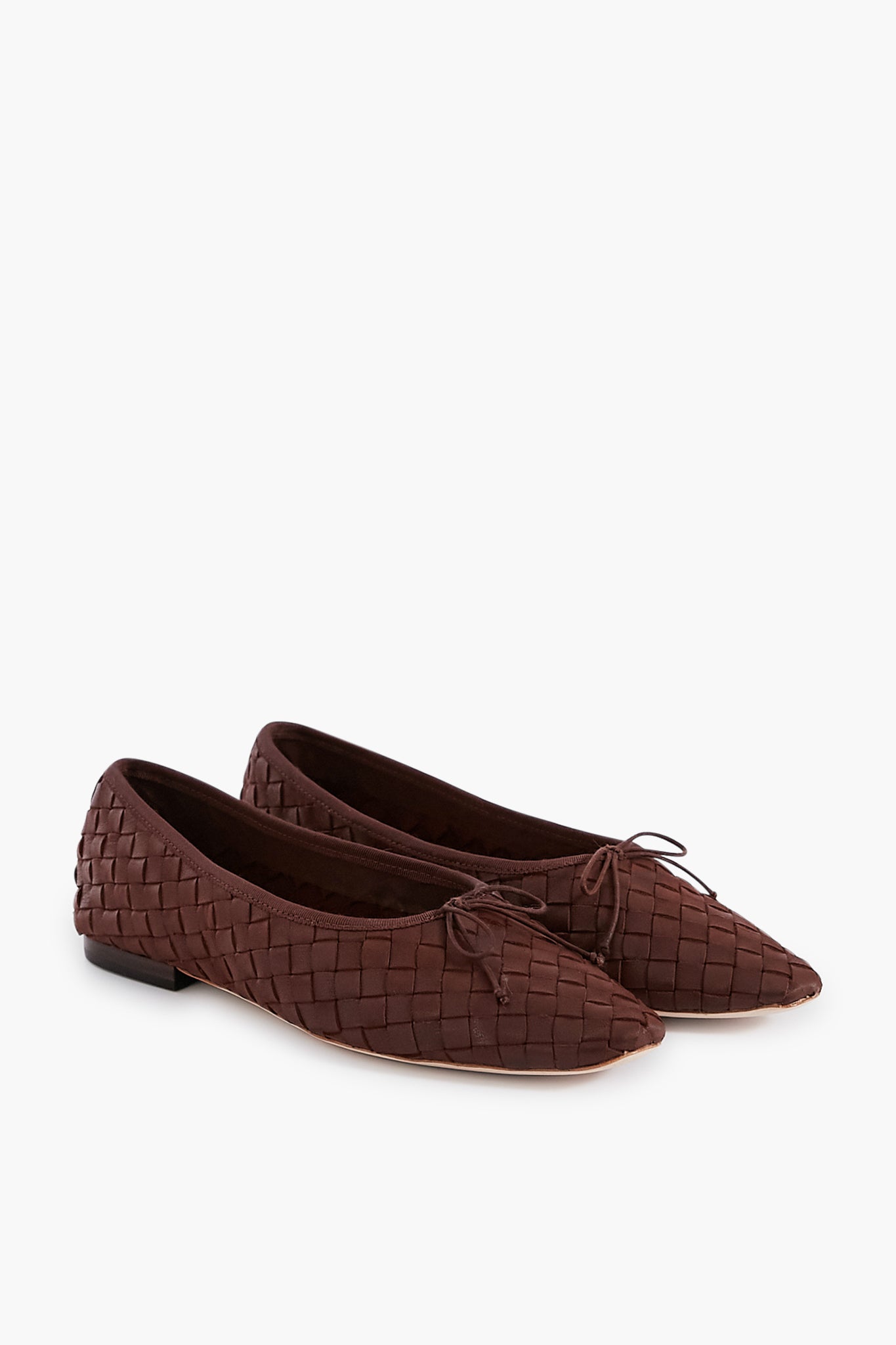 Chocolate Woven Leather Landry Flats-Get Girly