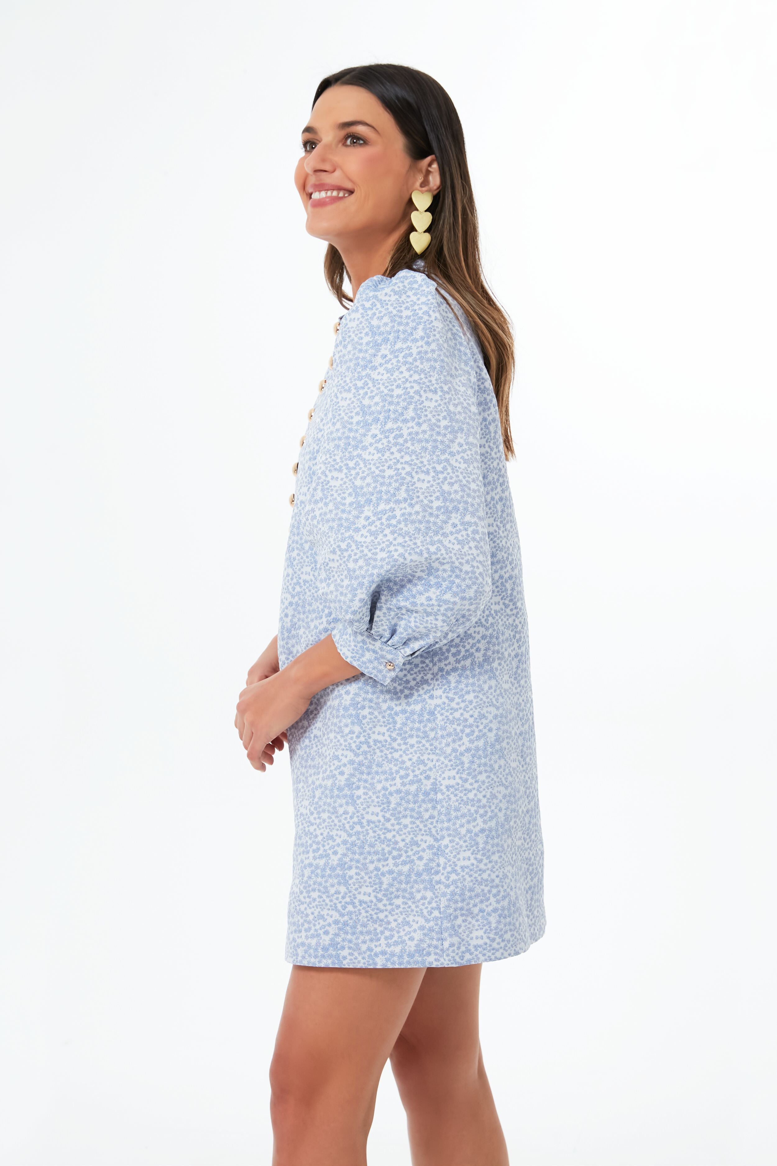 Blue Jacquard Samantha Mini Dress-Get Girly