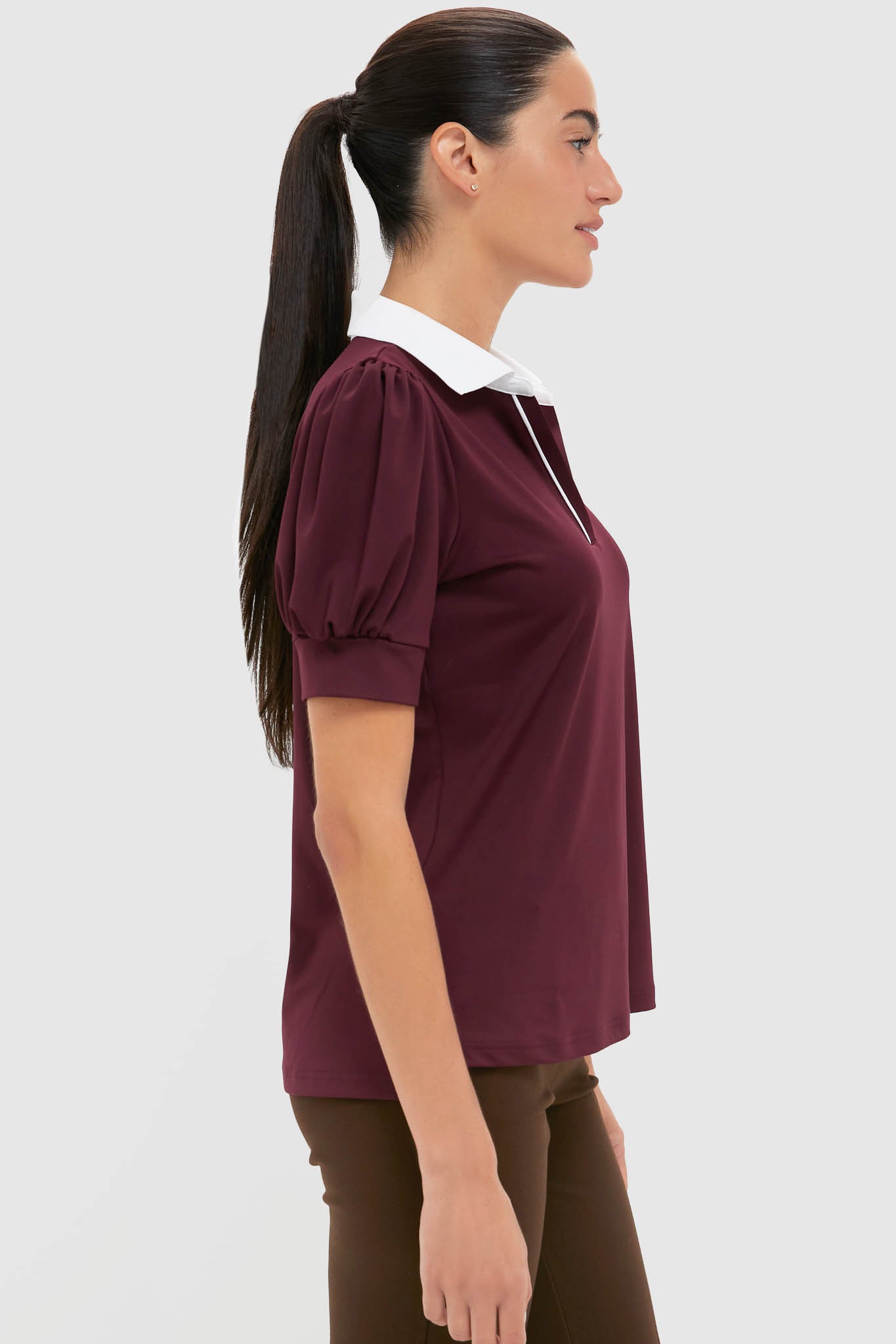 Winetasting Puff Sleeve Performance Jersey Caroline Polo-Get Girly