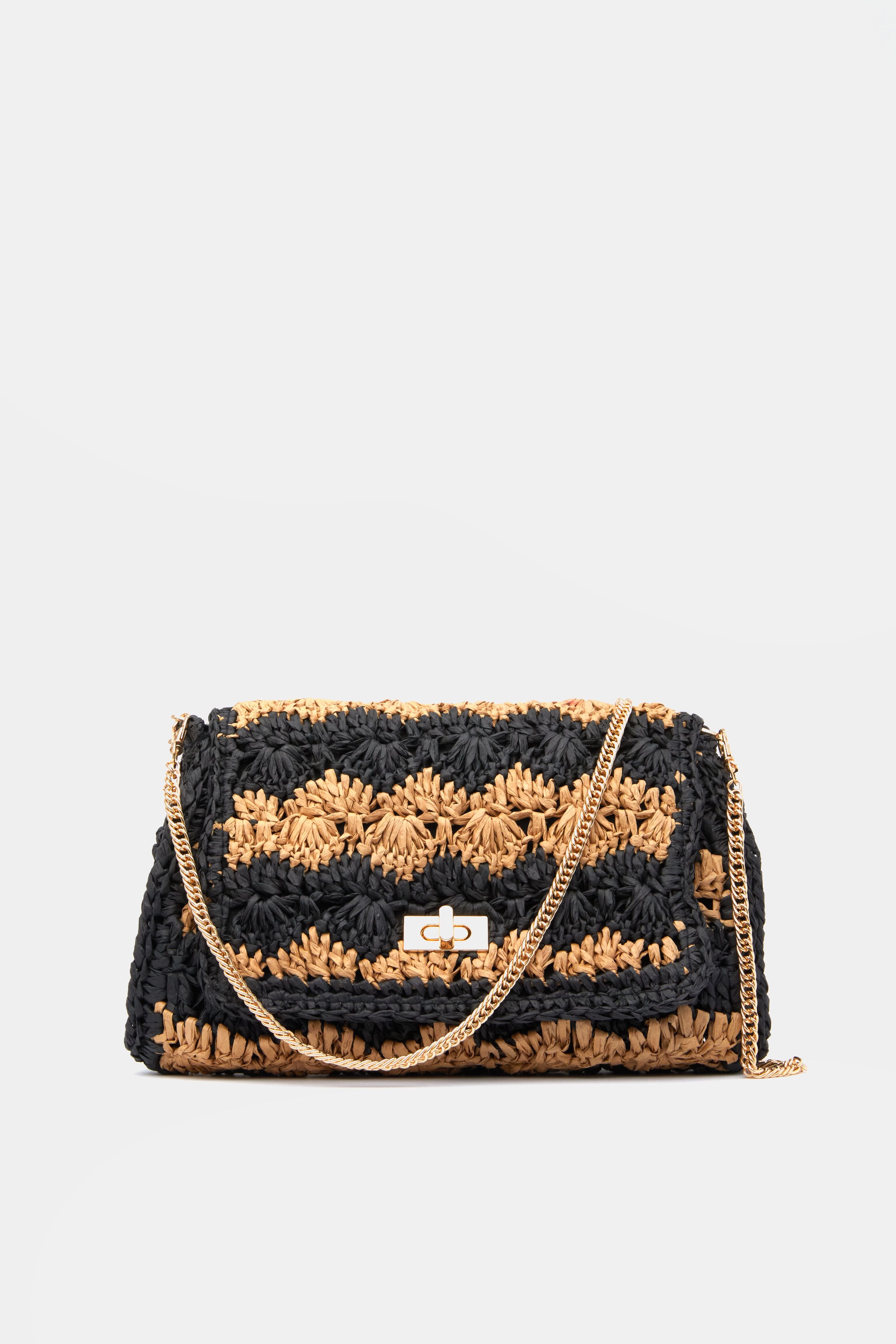 Black and Natural Kairi Bag-Get Girly