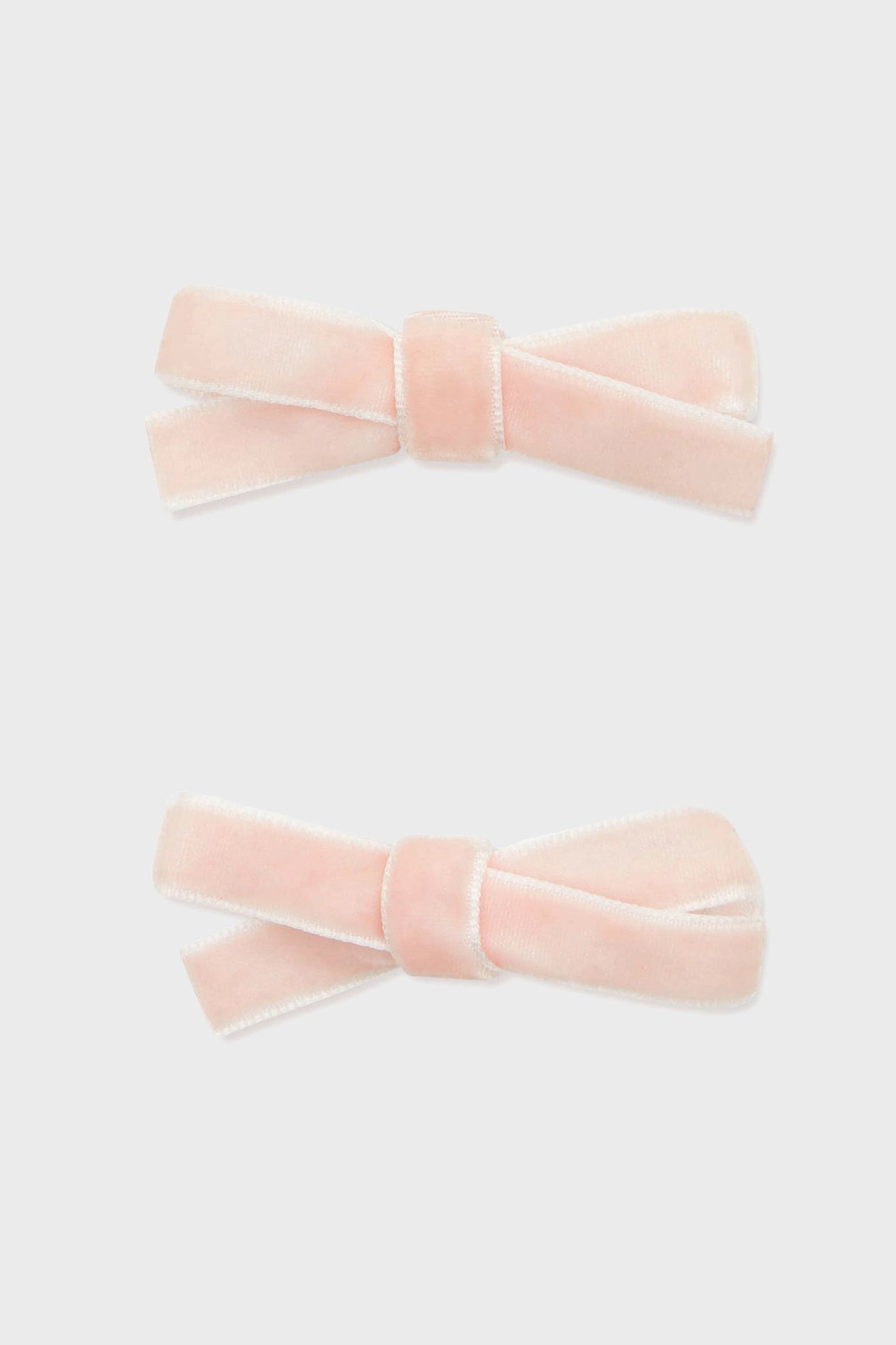 Pink Small Velvet Bow Clips Set of 2-Get Girly