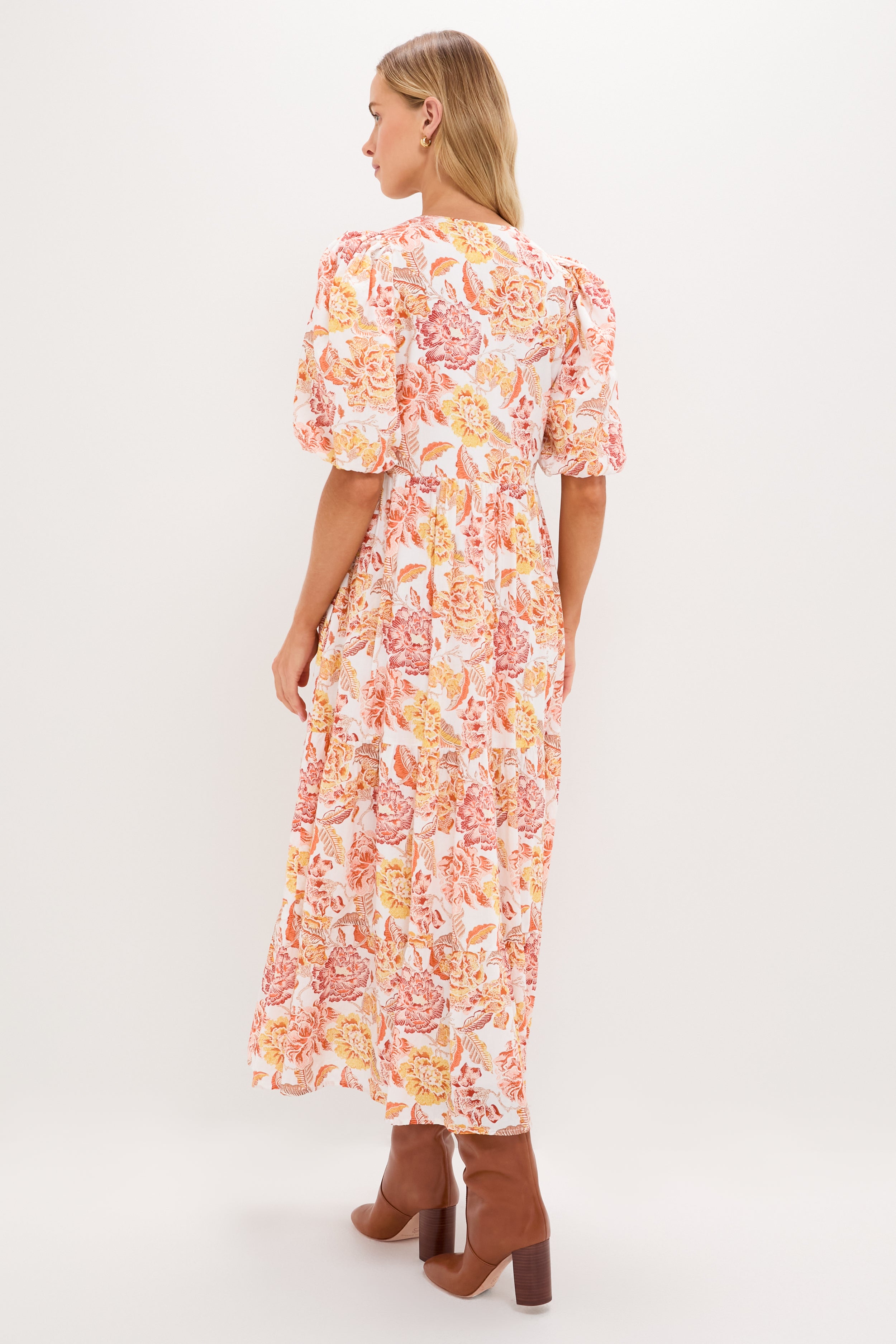 Saffron Floral Cisco Maxi Dress-Get Girly