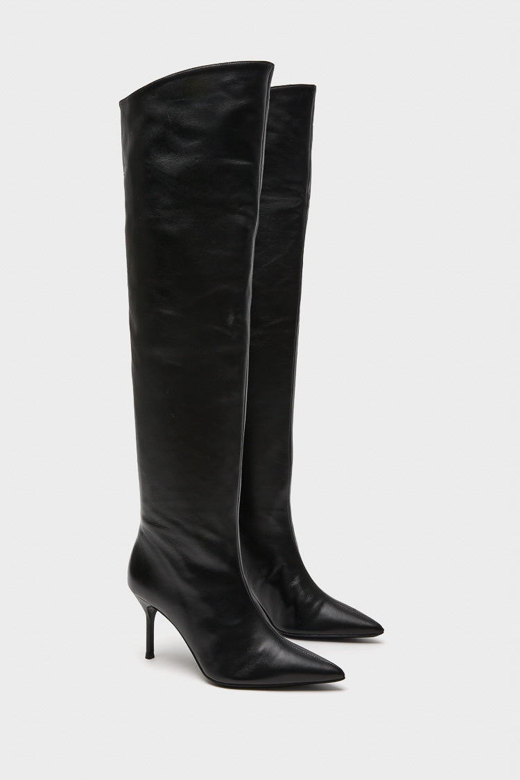 Black Sebastian Over The Knee Boot-Get Girly