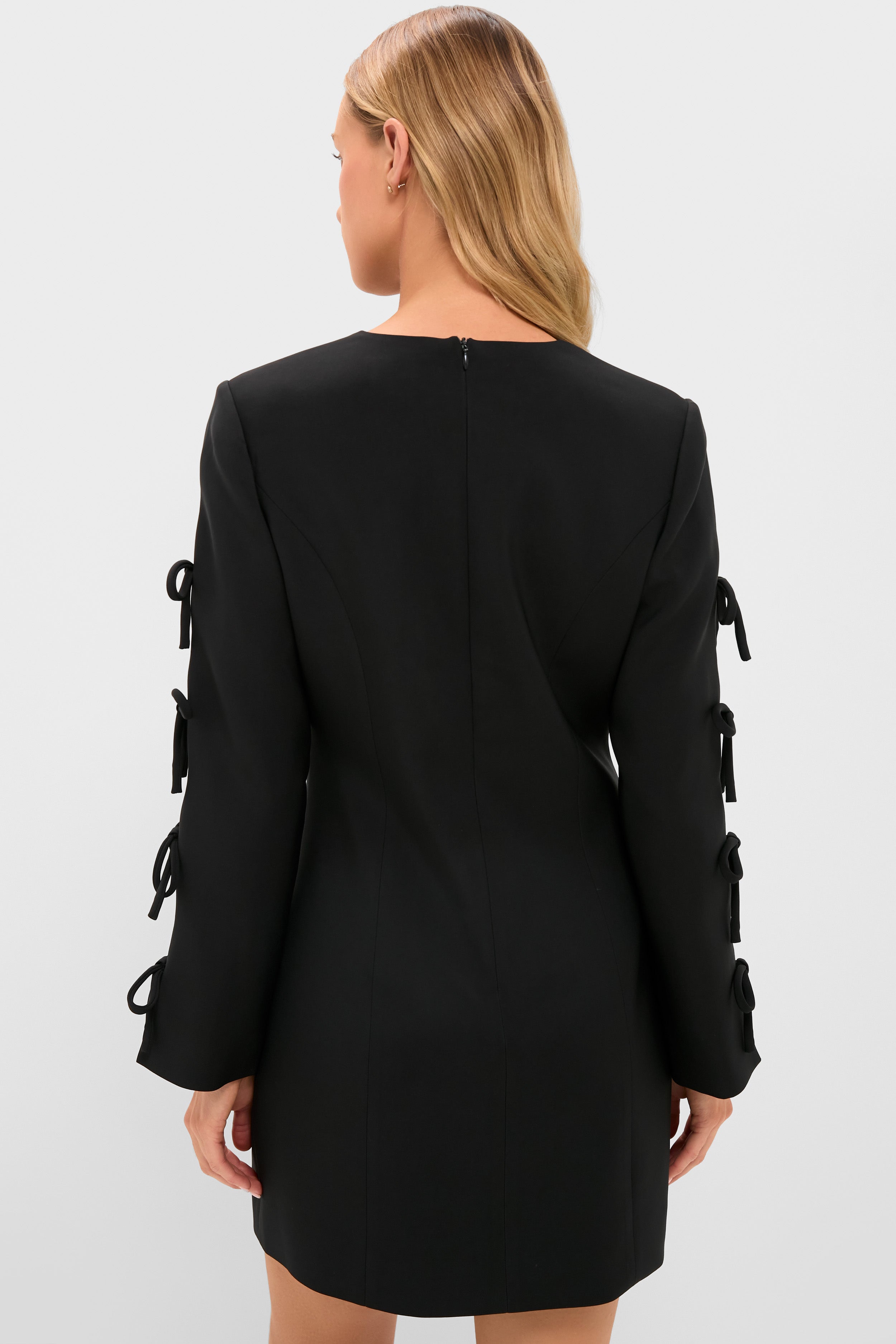 Black Bow Sleeve Belinda Mini Dress-Get Girly