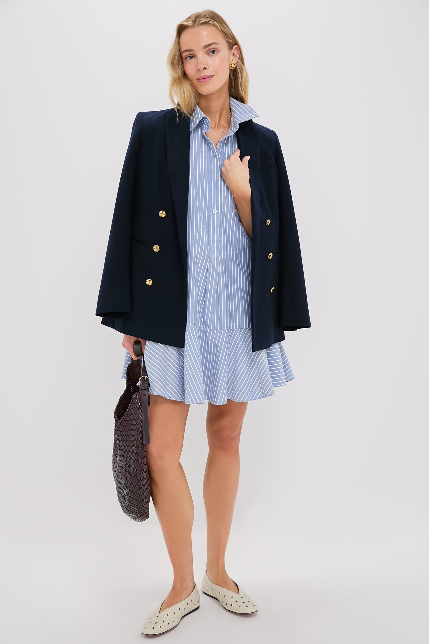 Blue Stripe Callahan Shirt Dress-Get Girly