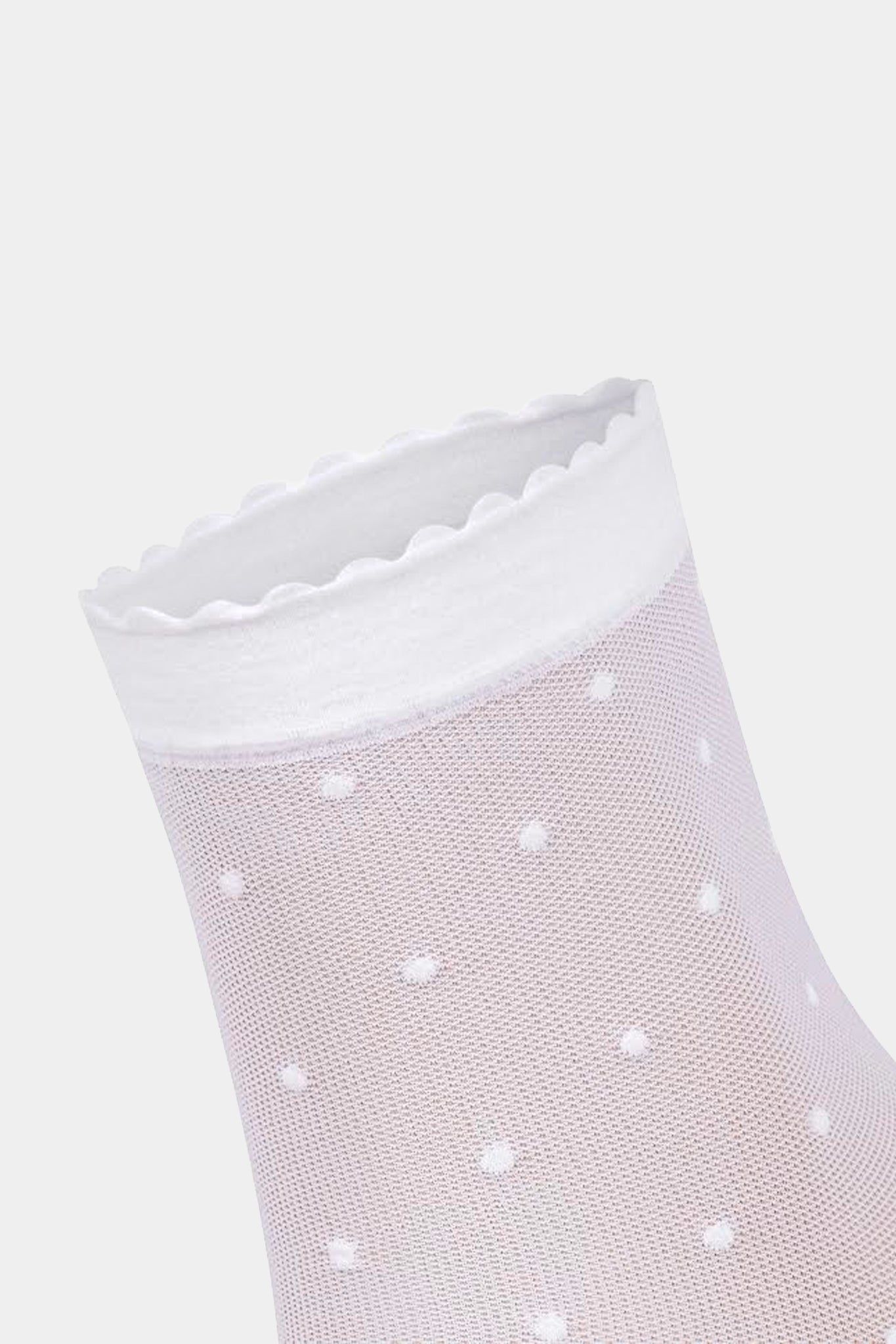White Sheer Polka Dot Socks-Get Girly