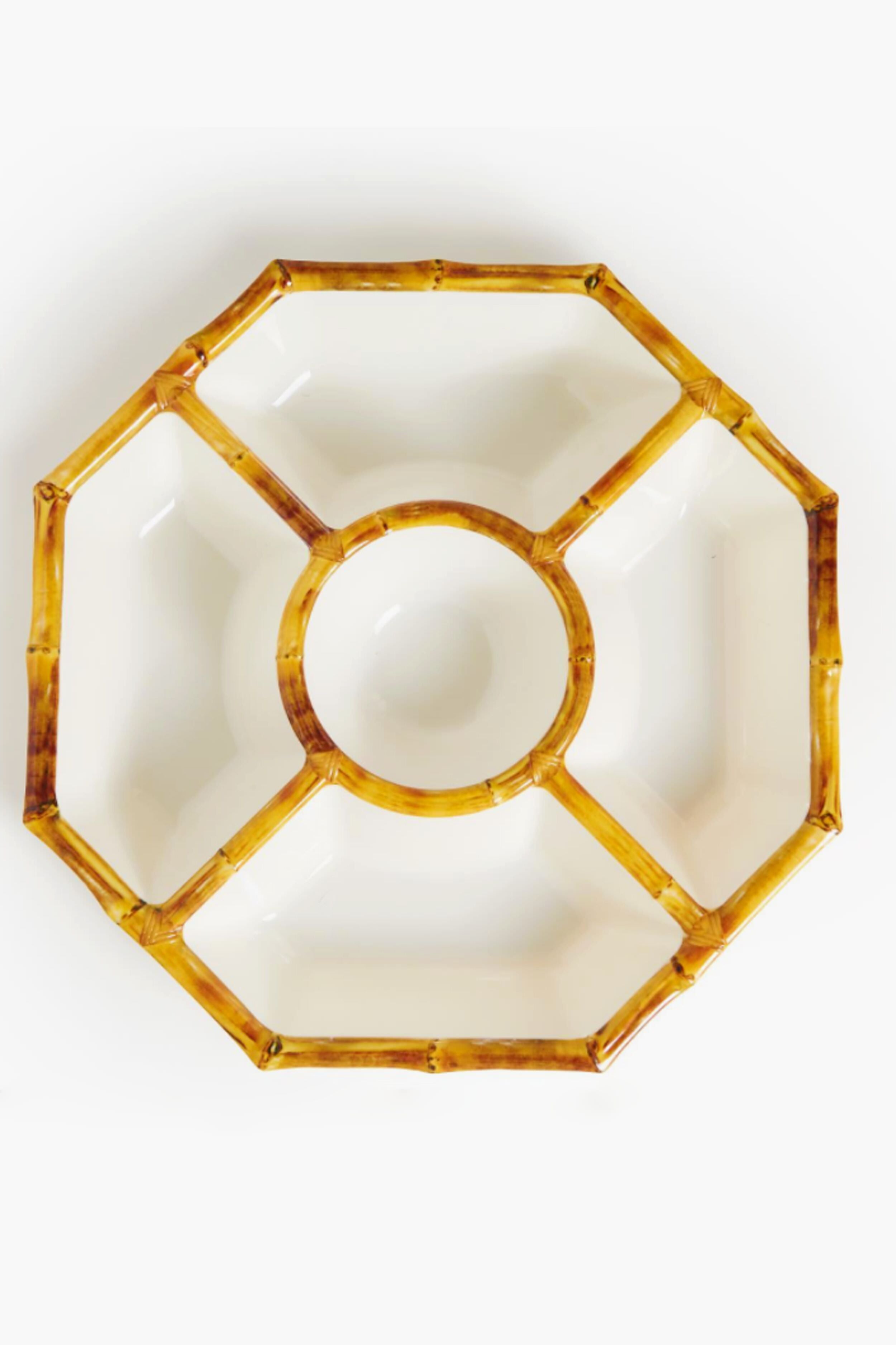 Bamboo Touch Chip and Dip Bowl with Bamboo Rim-Get Girly