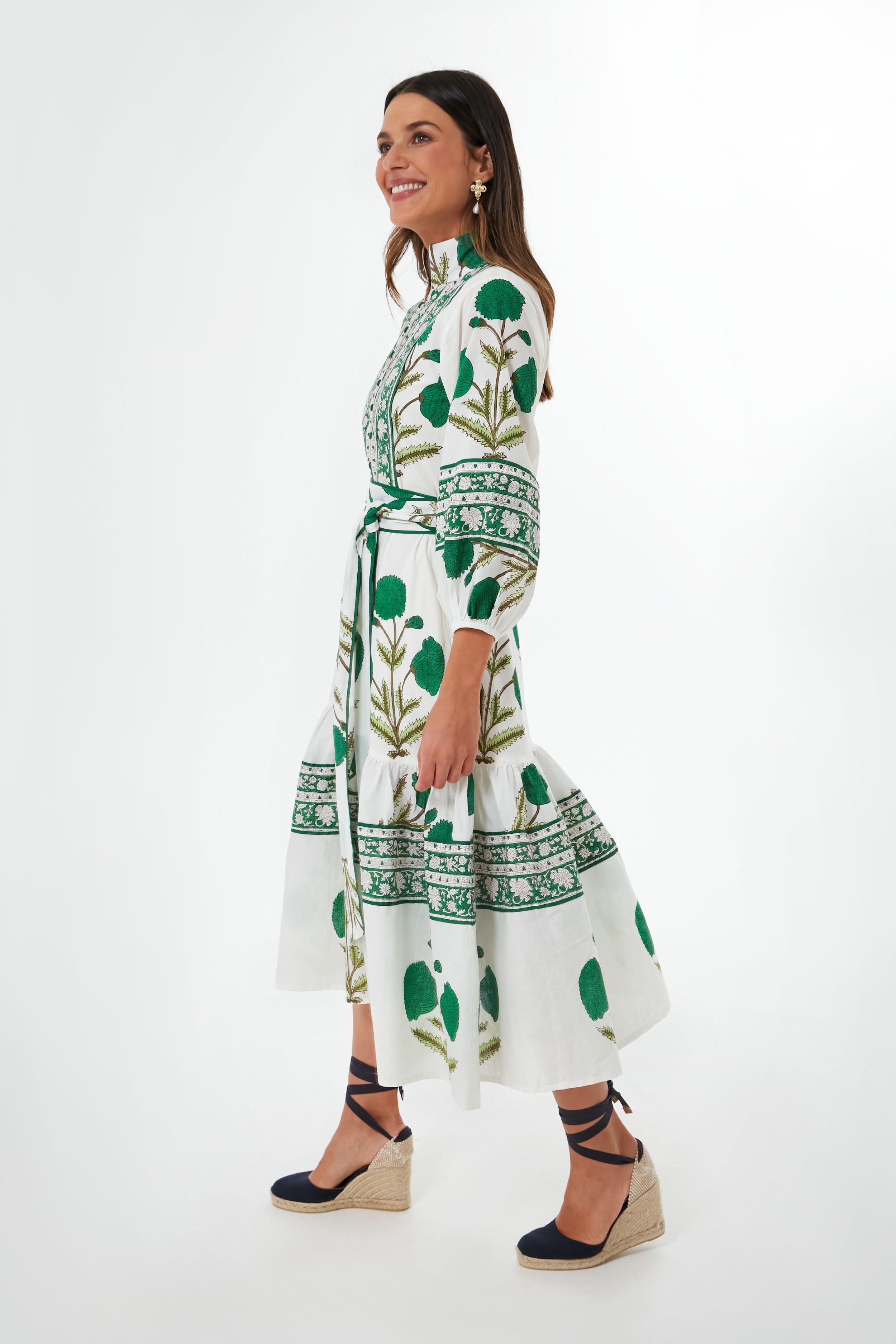 Exclusive Emerald Marigold Flounce Dress-Get Girly