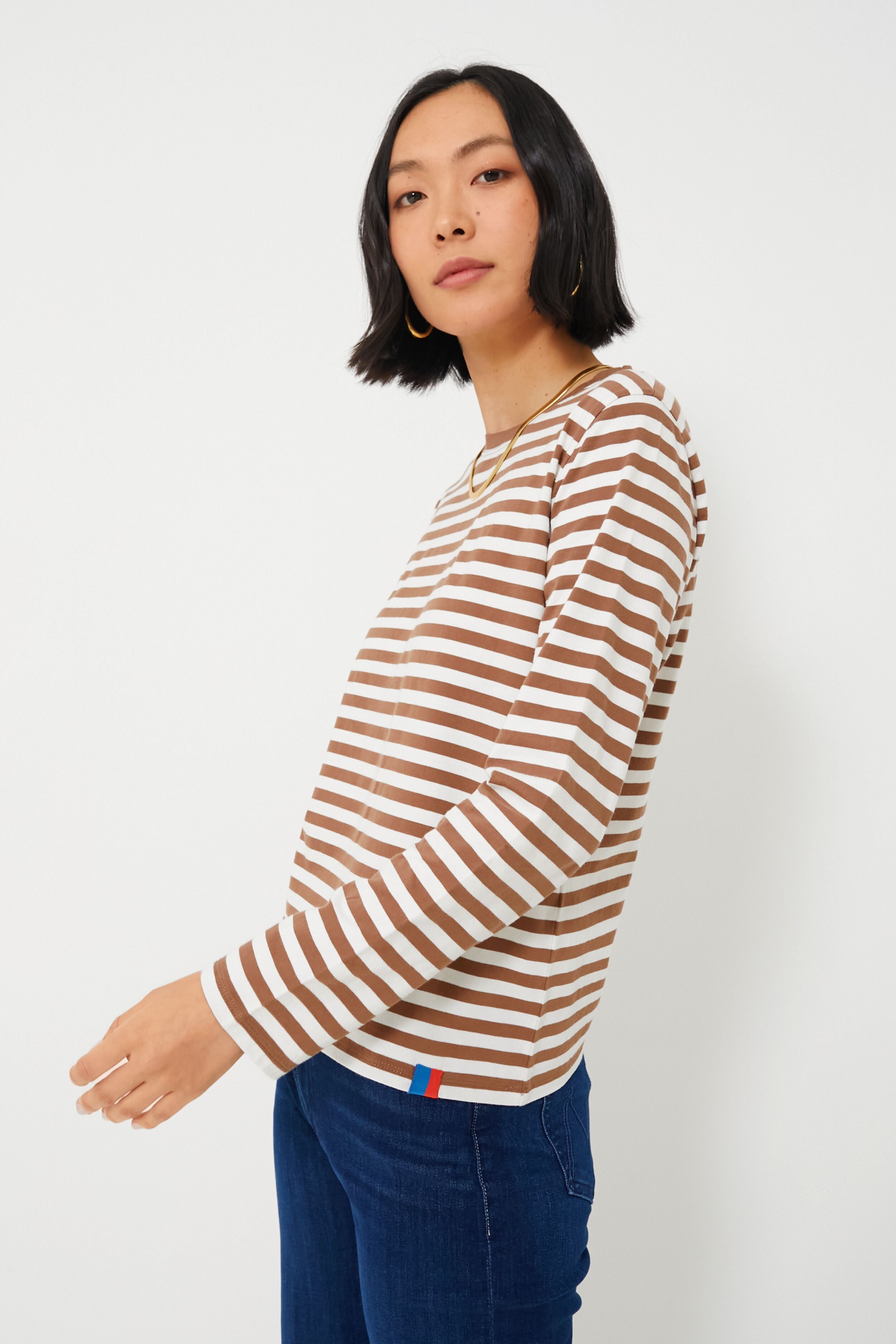 The Walnut and Cream Modern Long Tee-Get Girly