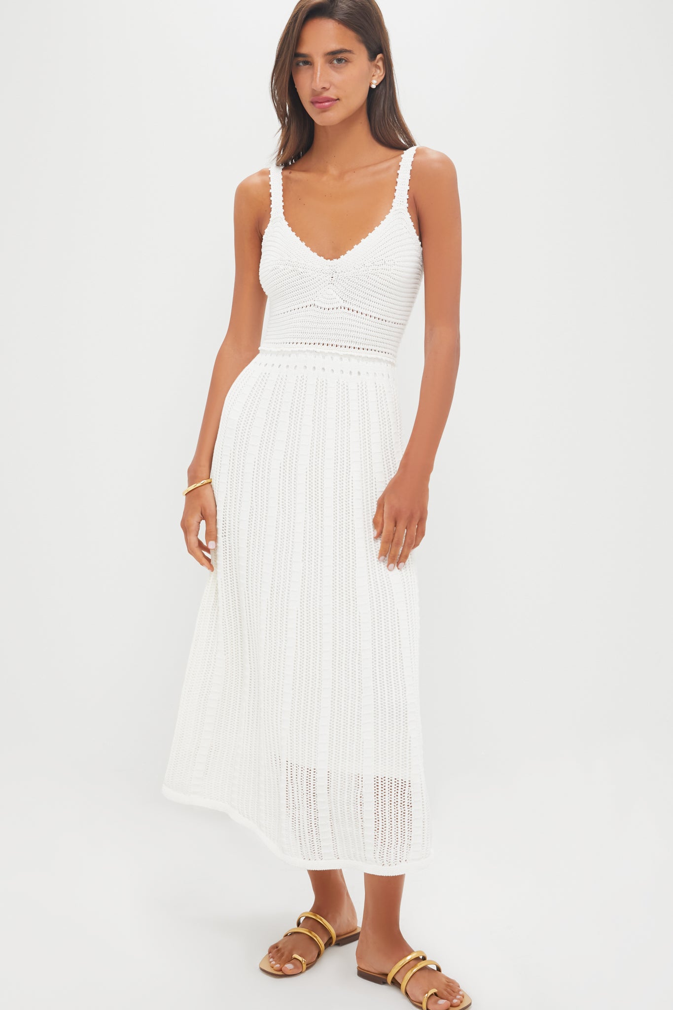 Ivory Knit Midi Dress-Get Girly