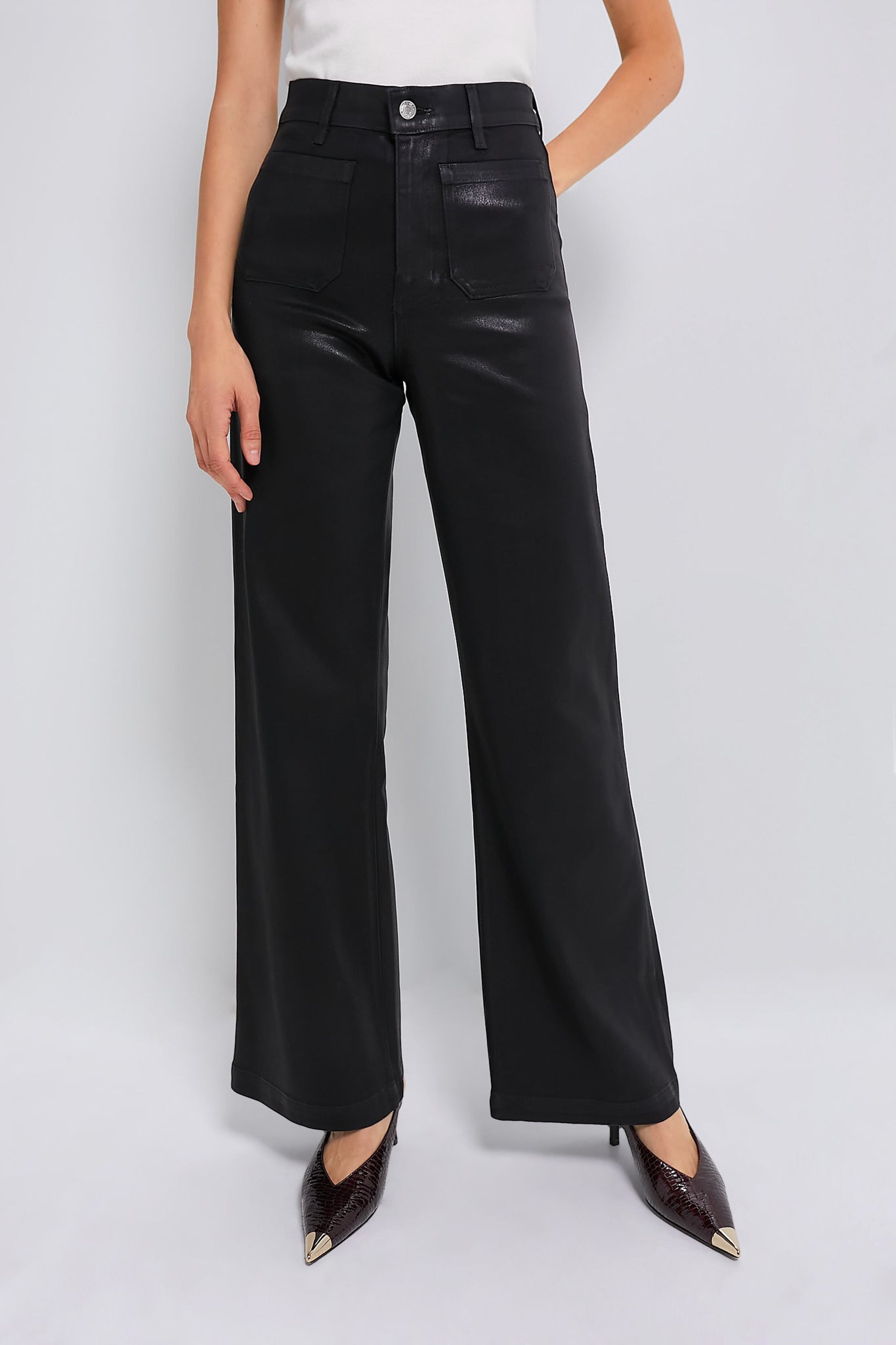 Black Coated Virginia Wideleg-Get Girly