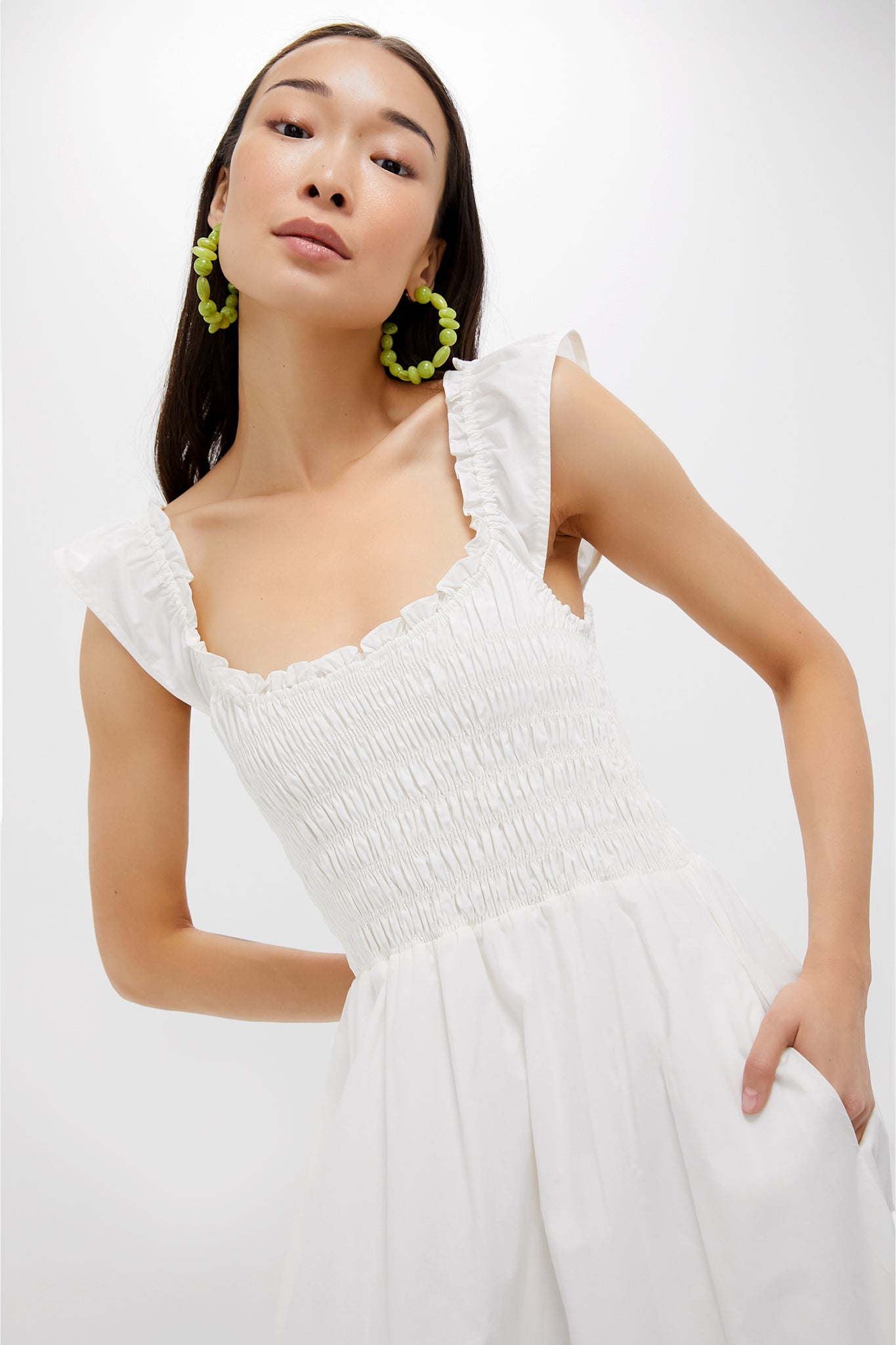 White Eudora Midi Dress-Get Girly