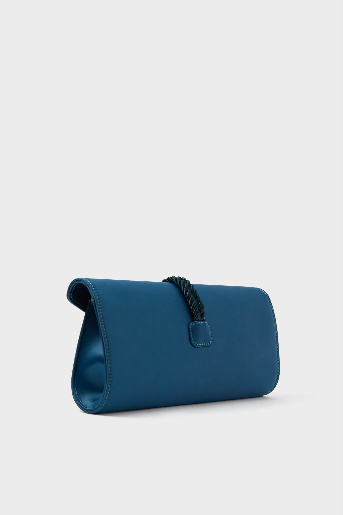 Peacock Blue Satin Gabrielle Clutch-Get Girly