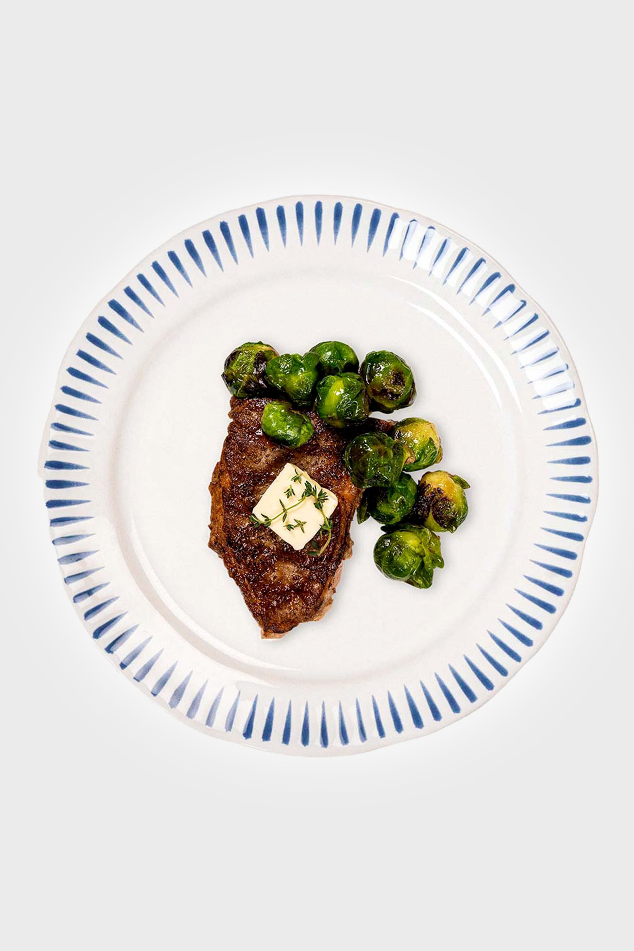 Delft Blue Sitio Stripe Dinner Plate-Get Girly