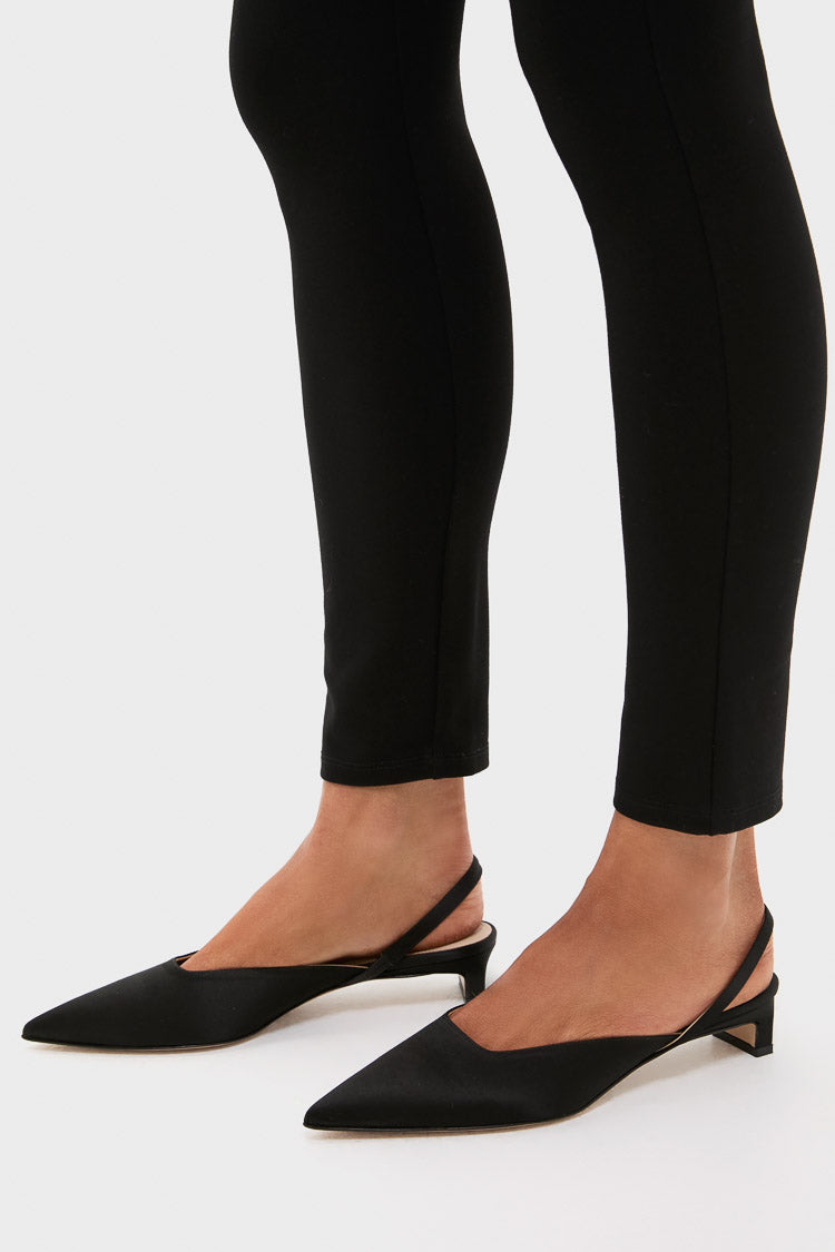 Black Satin Kaori Kitten Heels-Get Girly