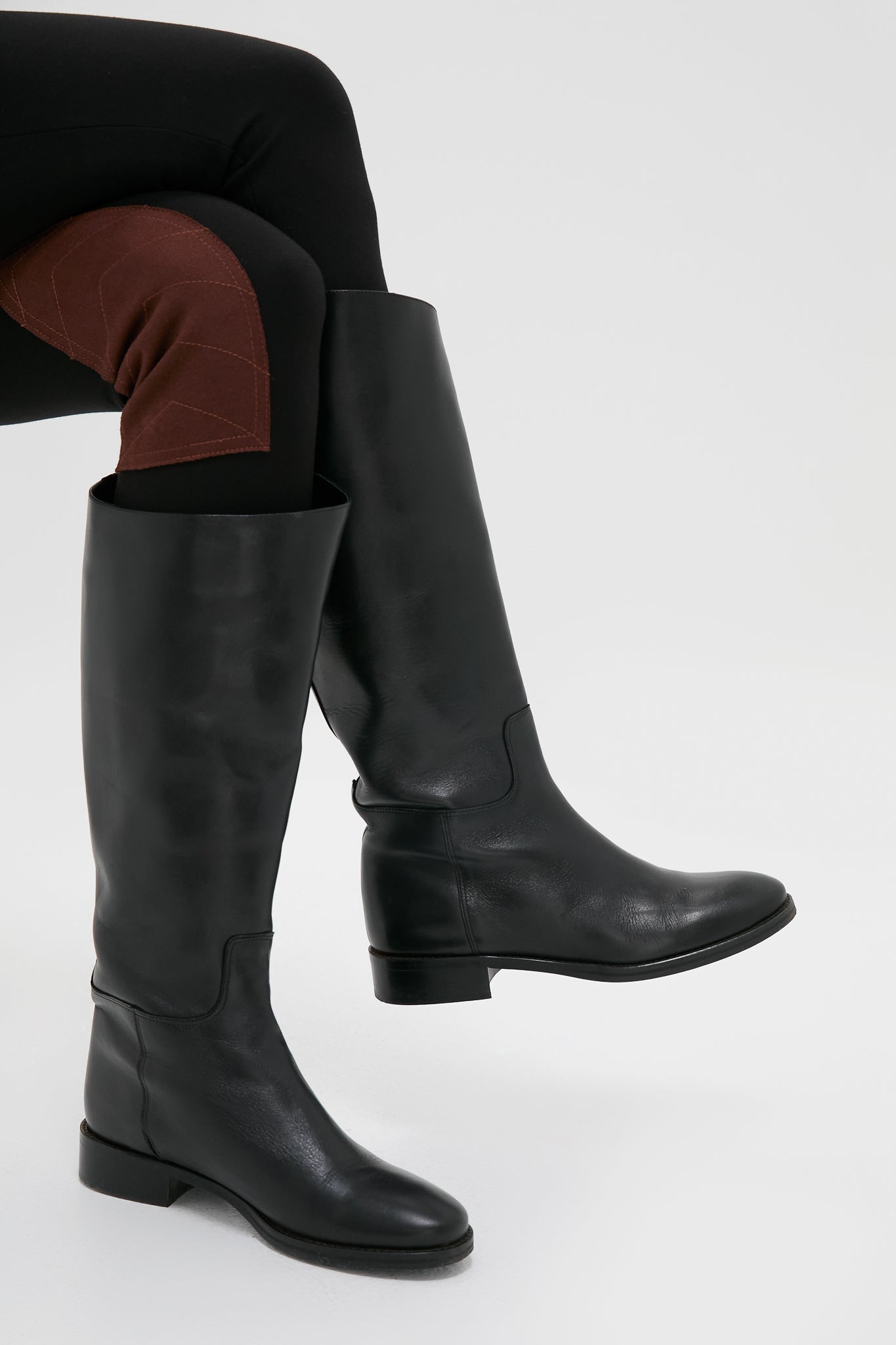 Black Leather Ryder Boots-Get Girly