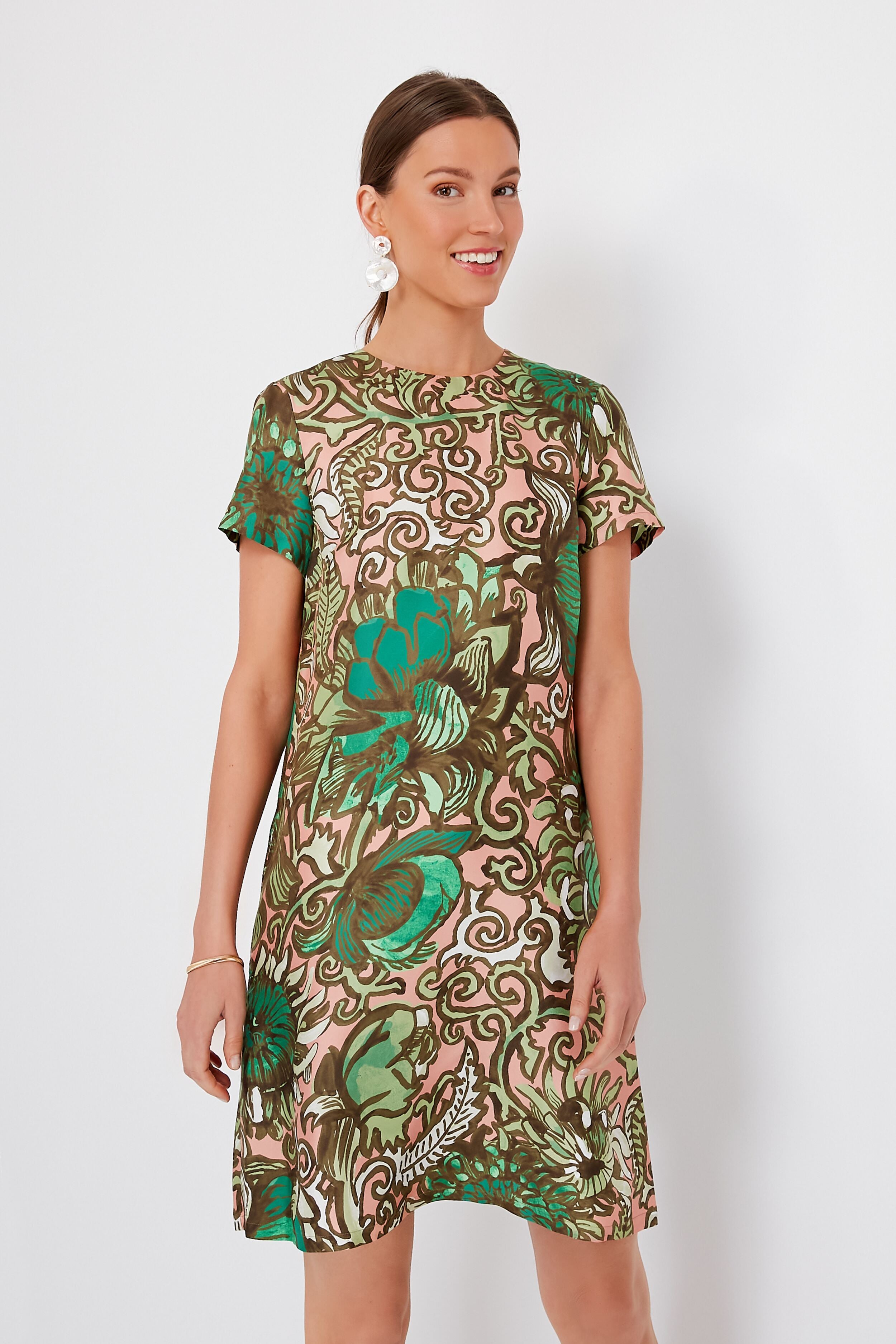 Anemone Pink Mini Swing Dress-Get Girly