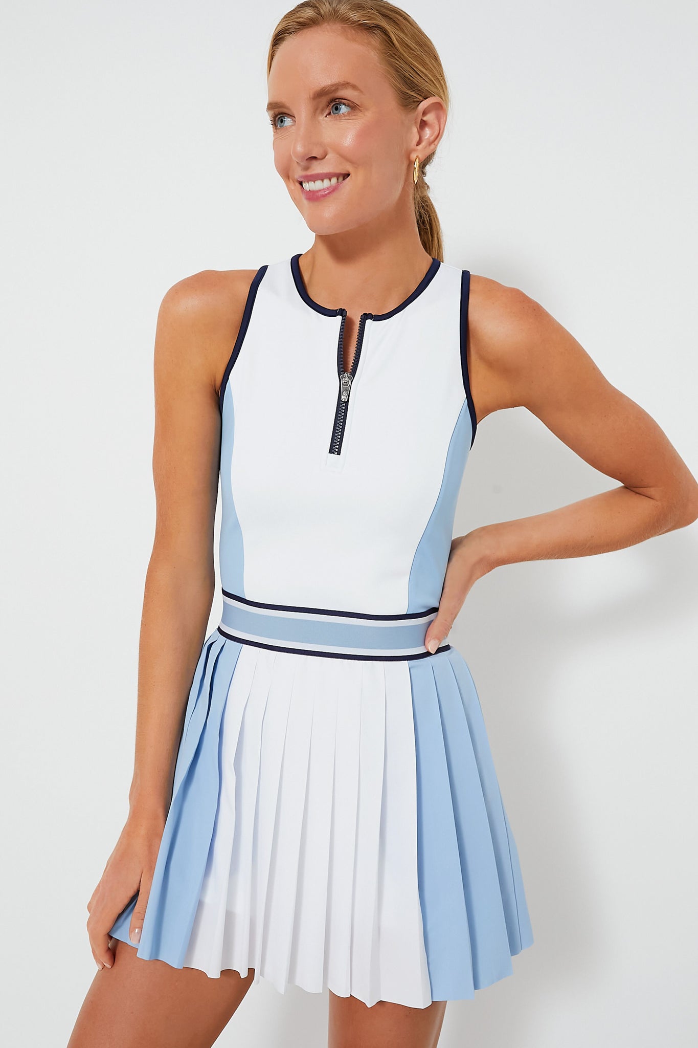 Wolf Blue Color Block Leo Dress-Get Girly