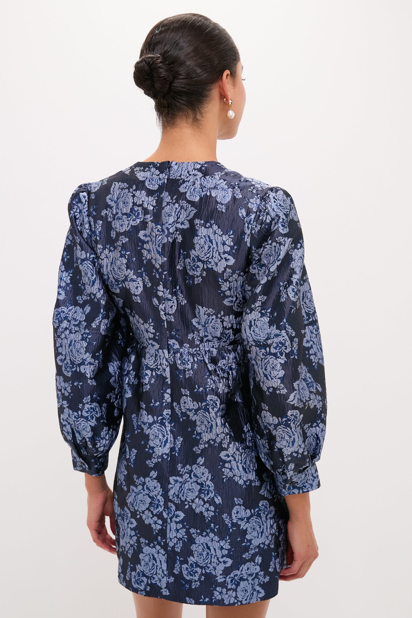 Blue Jacquard Cressida Mini Dress-Get Girly