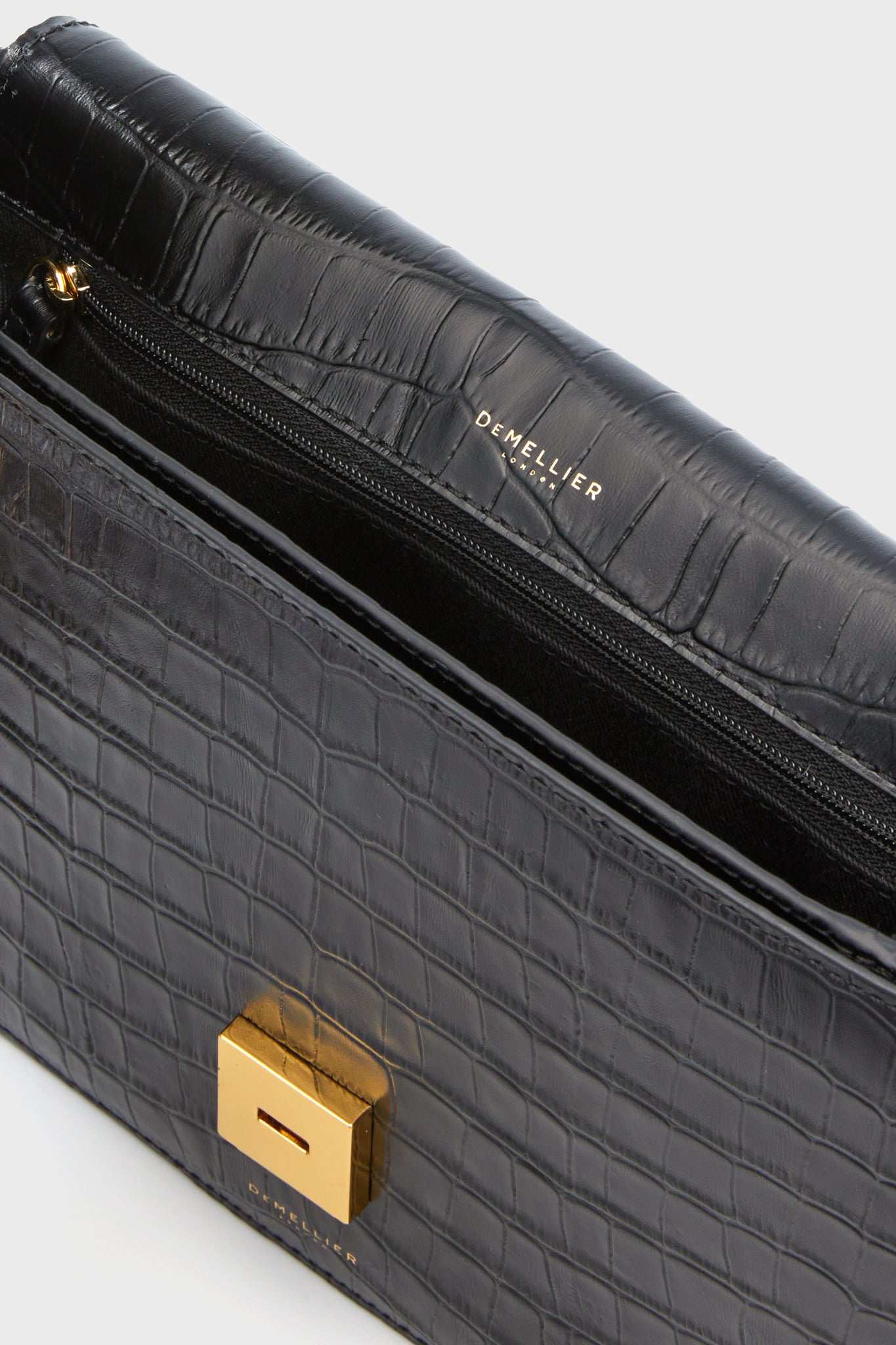 Black Croc Effect Vancouver Bag-Get Girly