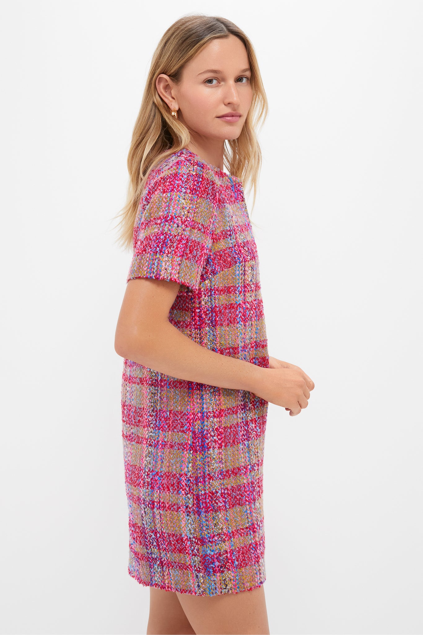 Pink Multi Tweed Eadie Mini Dress-Get Girly