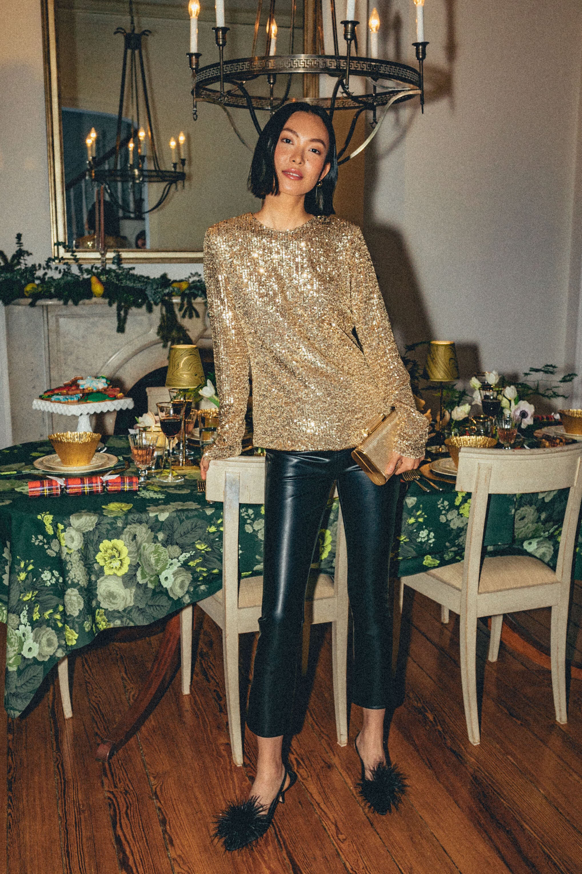 Black Carly Vegan Leather Kick Flare-Get Girly