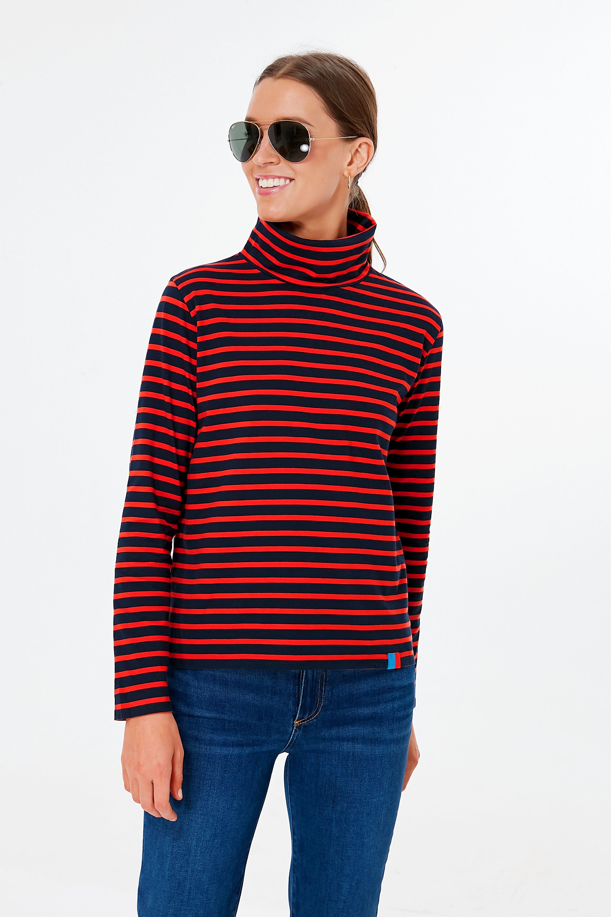 The Turtleneck Navy Poppy-Get Girly