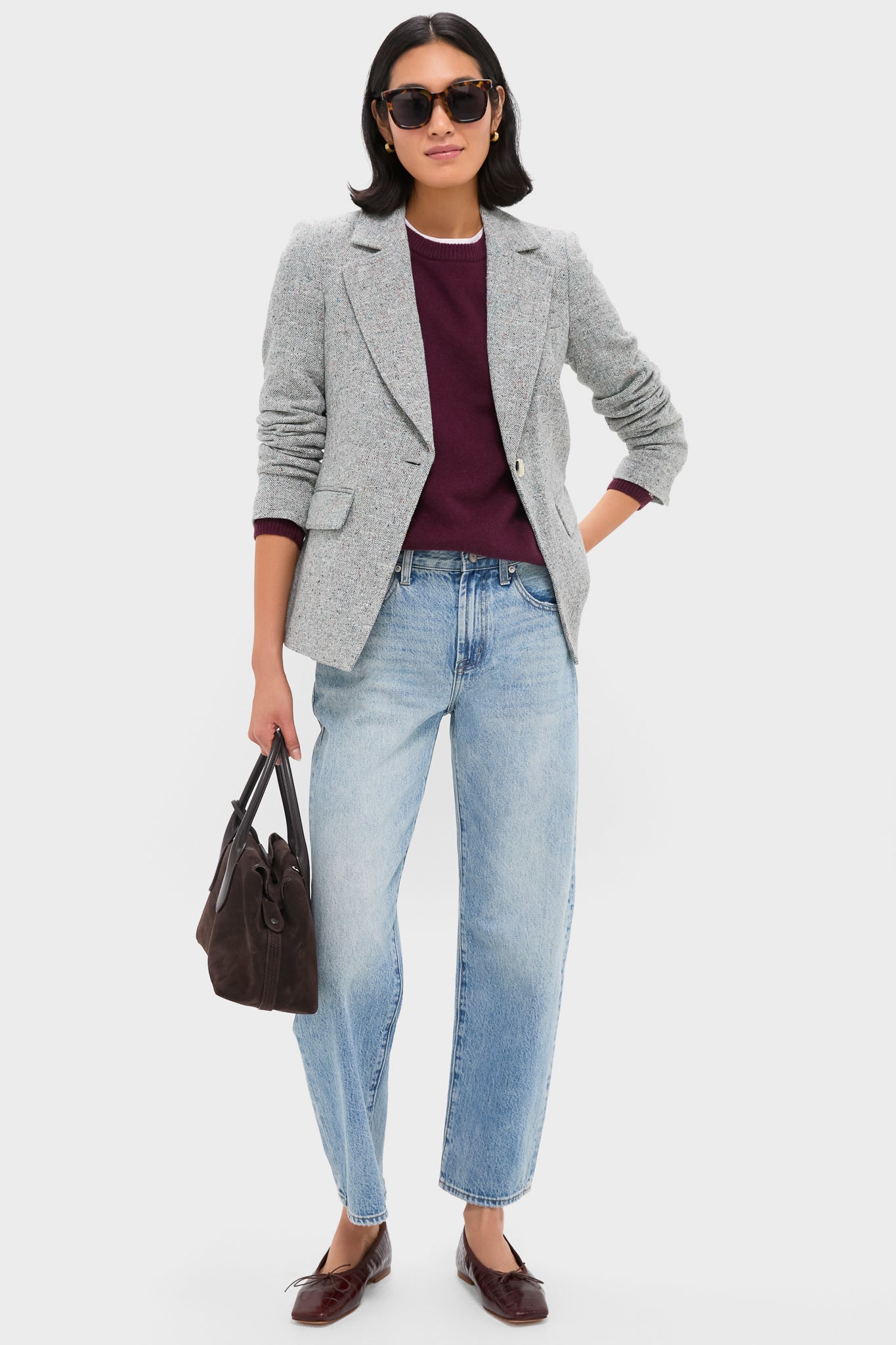 Antique Blue Melange Healy Dickey Jacket-Get Girly