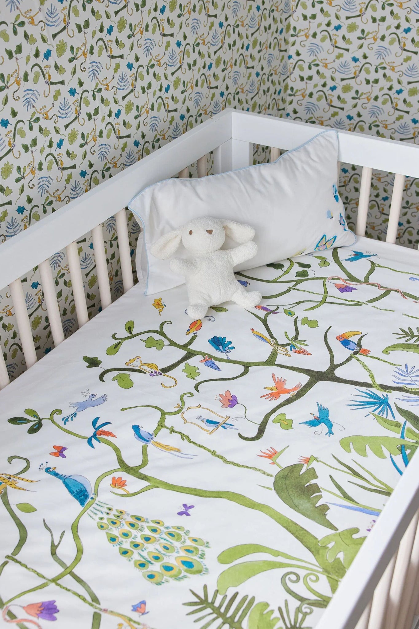 Tropical Placement Crib Sheets-Get Girly