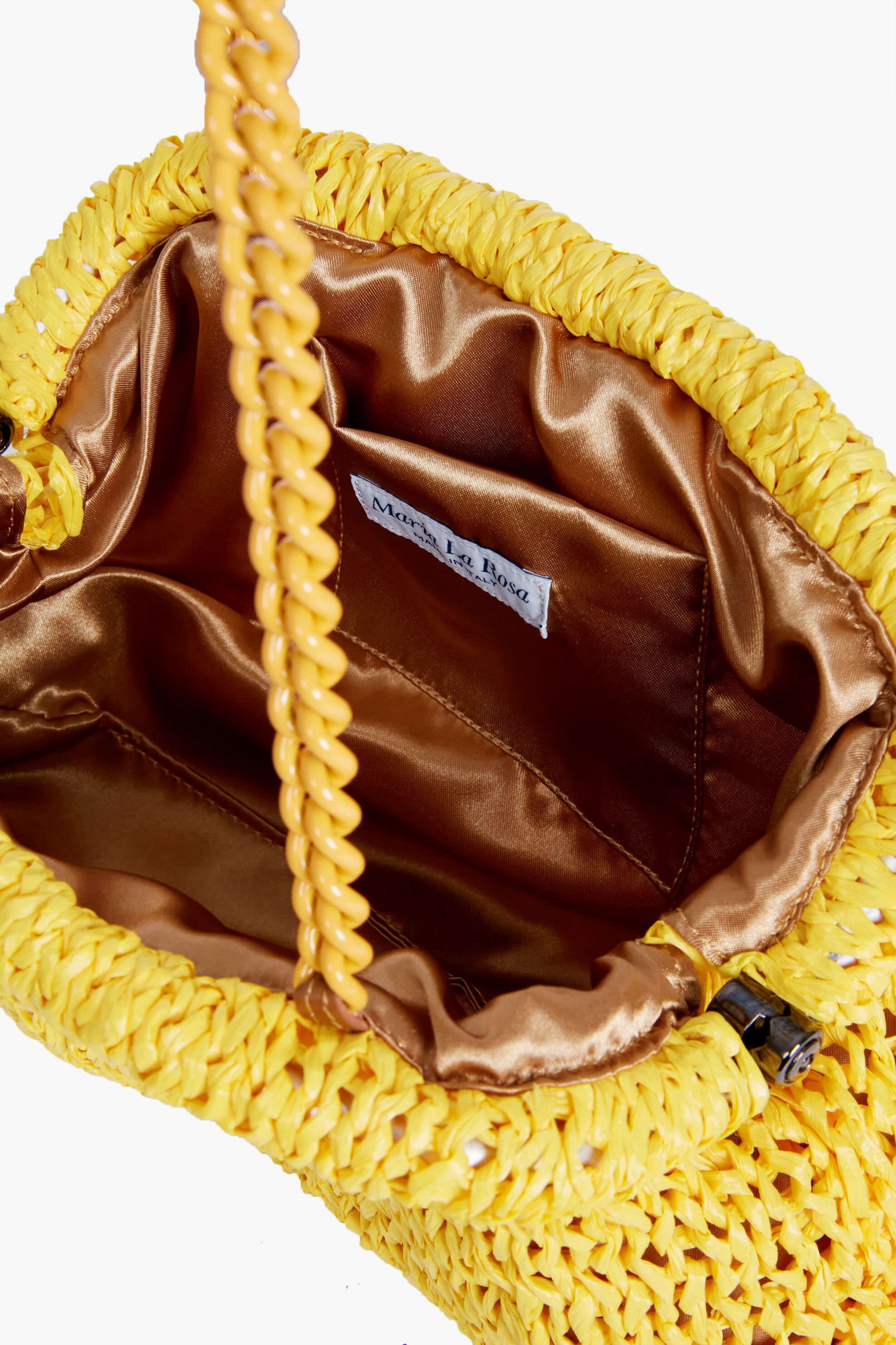 Yellow Raffia Game Clutch-Get Girly