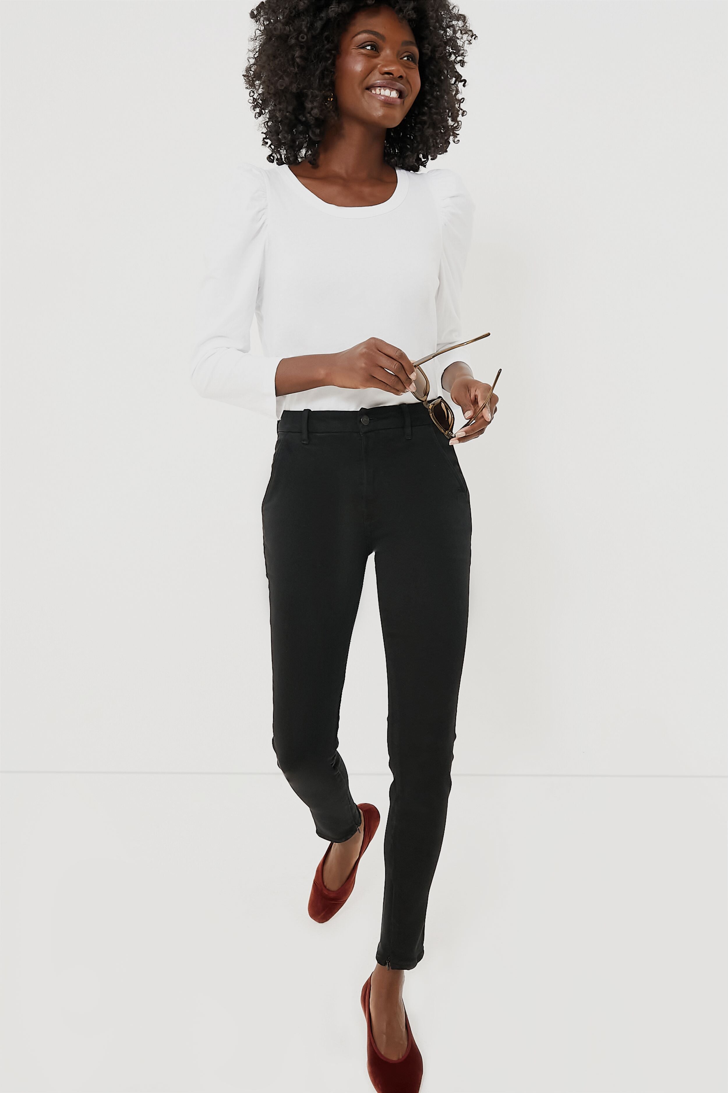 White Vesty Long Sleeve Crewneck-Get Girly