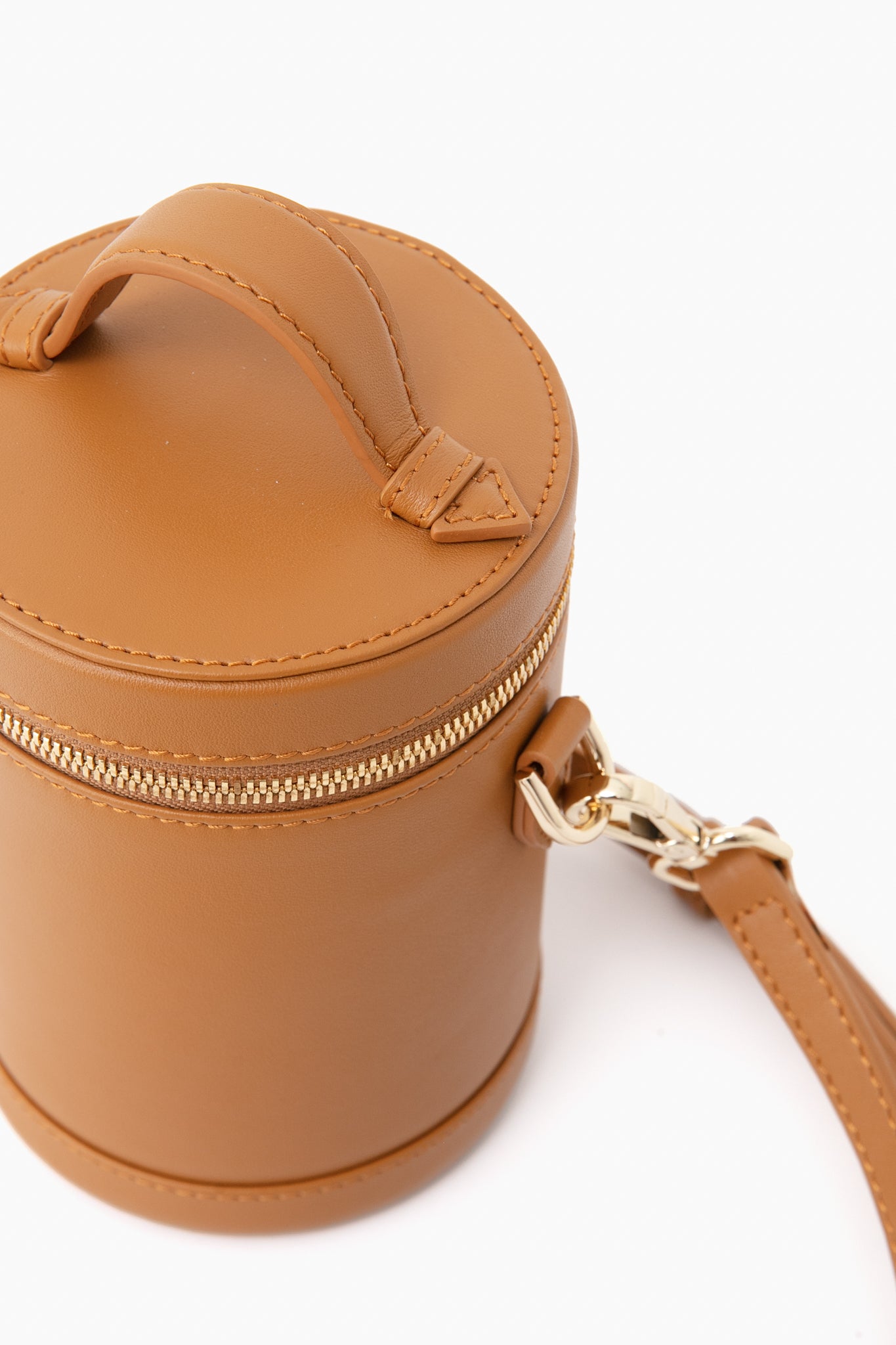 Atlas Tan Leather Crossbody Capsule Bag-Get Girly