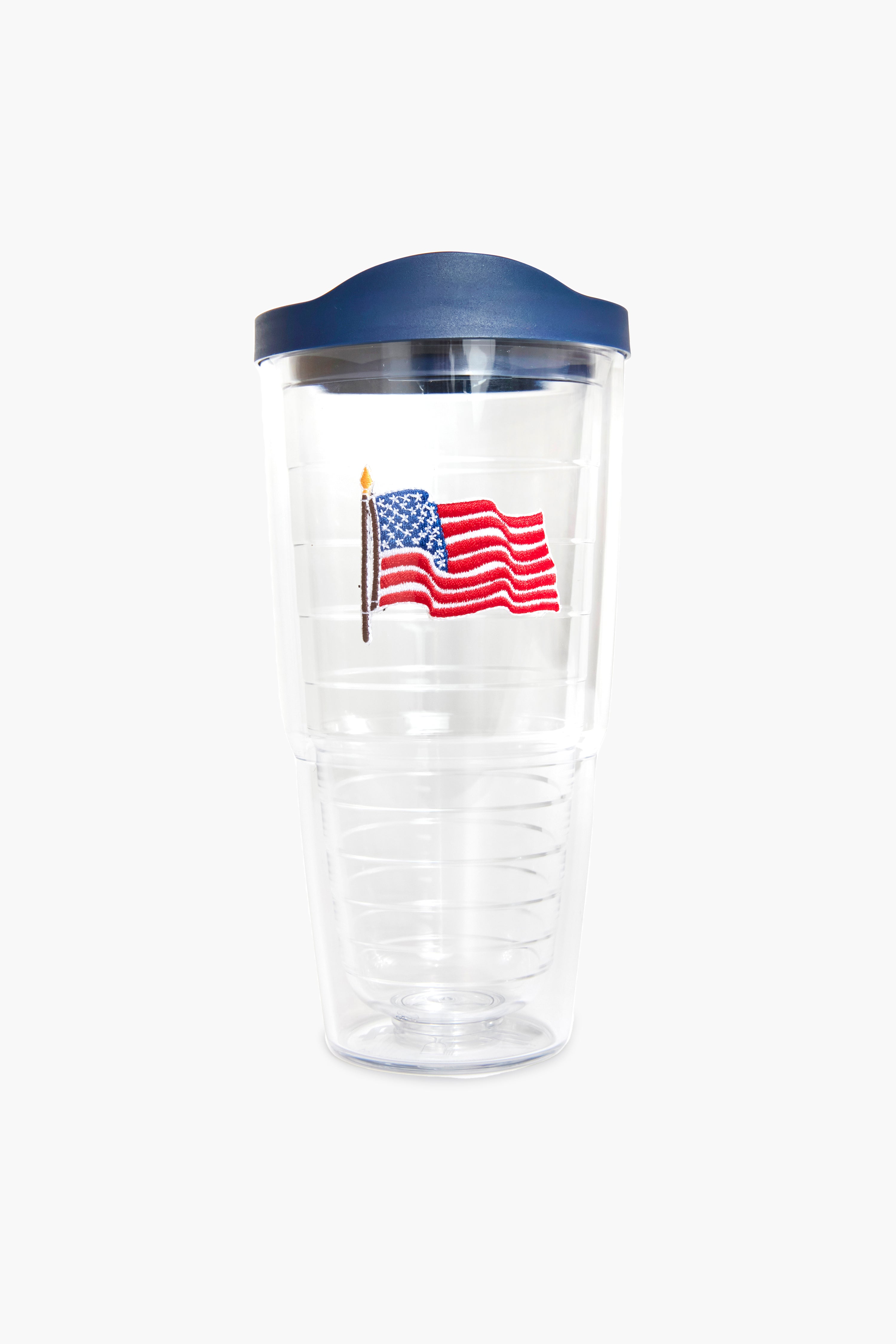 24 oz American Flag Tumbler-Get Girly