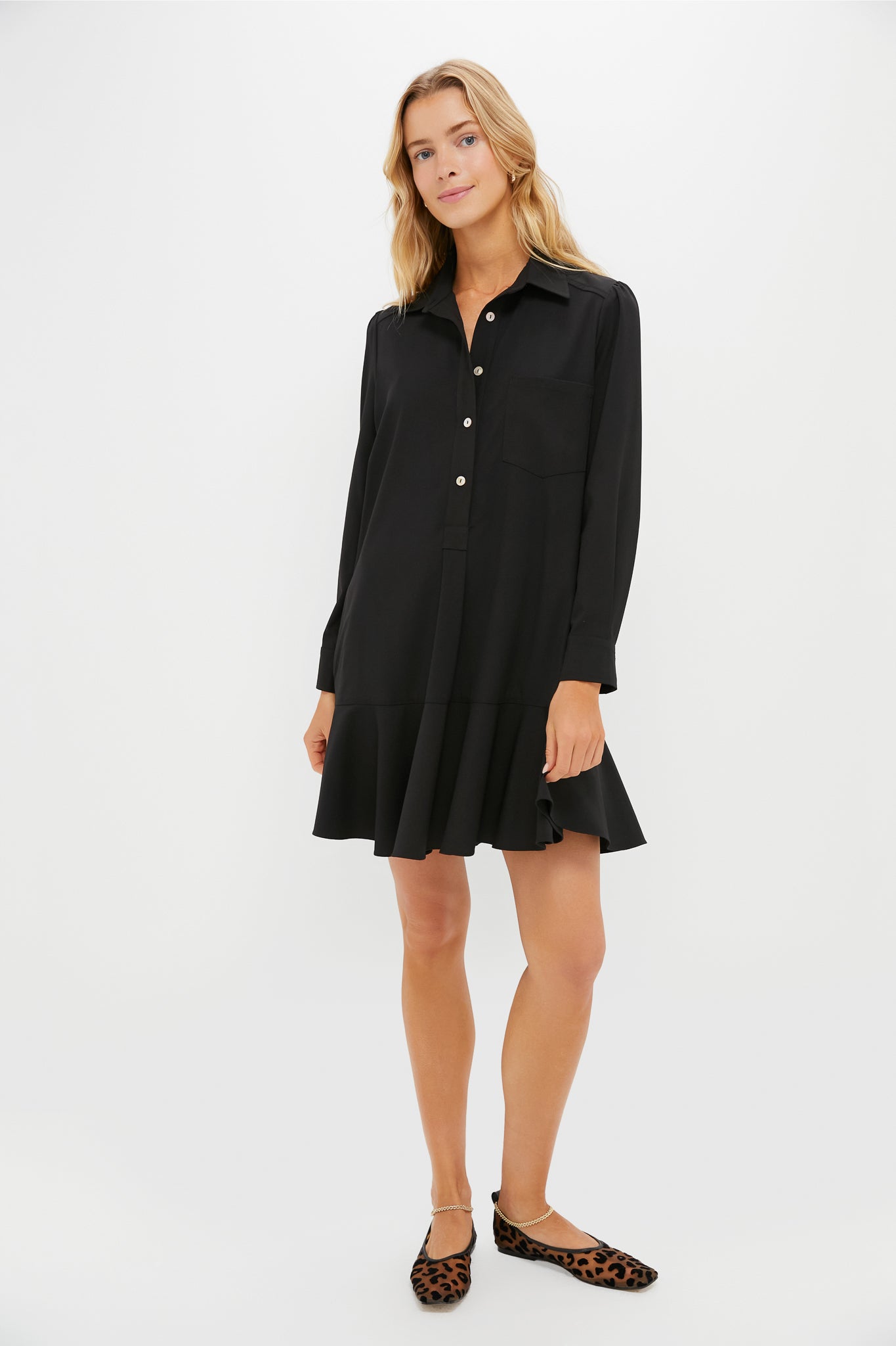 Black Crepe Callahan Shirt Dress-Get Girly
