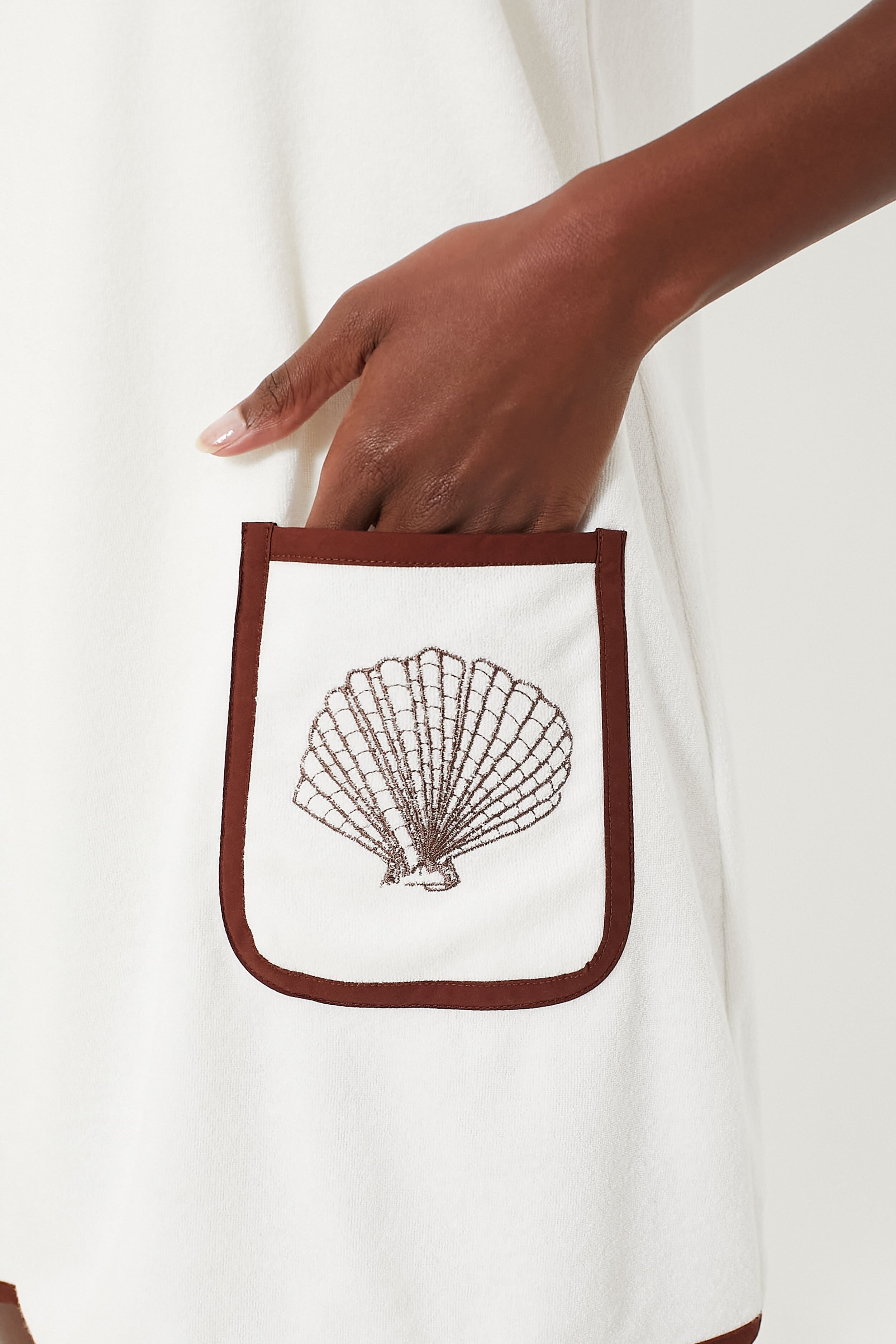 Blanc Shell Embroidered Terrycloth Dress Coverup-Get Girly