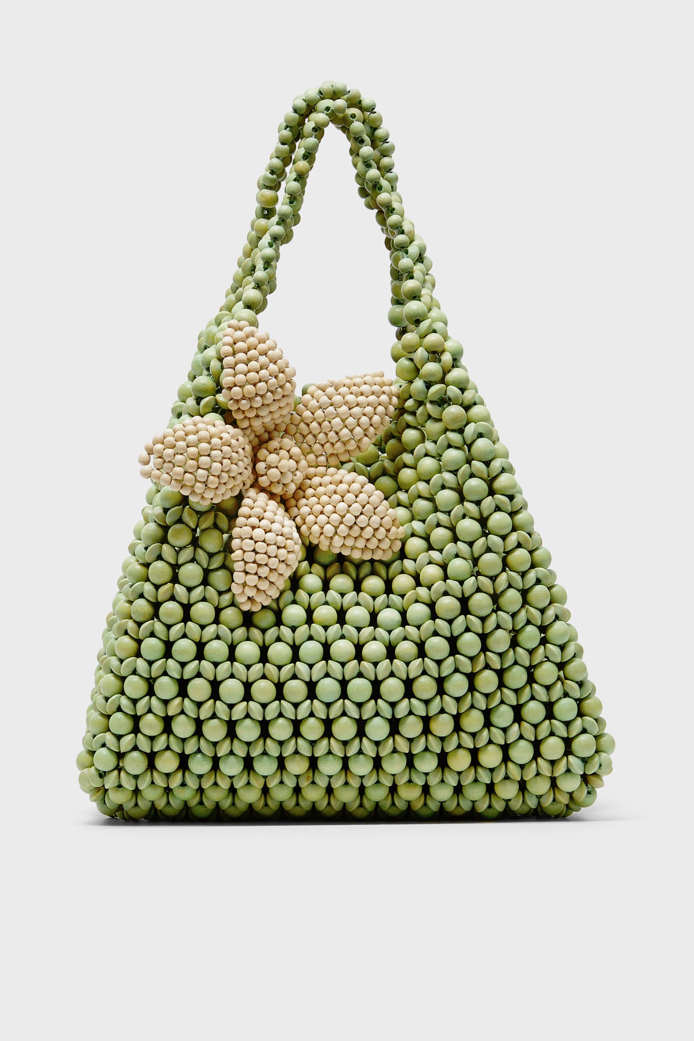 Apple Green and Cream Flower Trapezoid Flora Bag-Get Girly