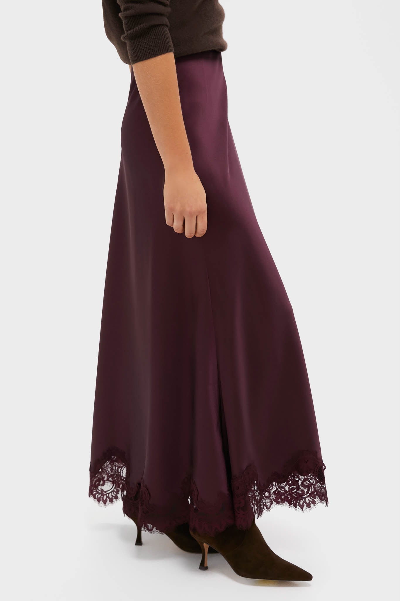 Winetasting Satin Mischa Slip Skirt-Get Girly