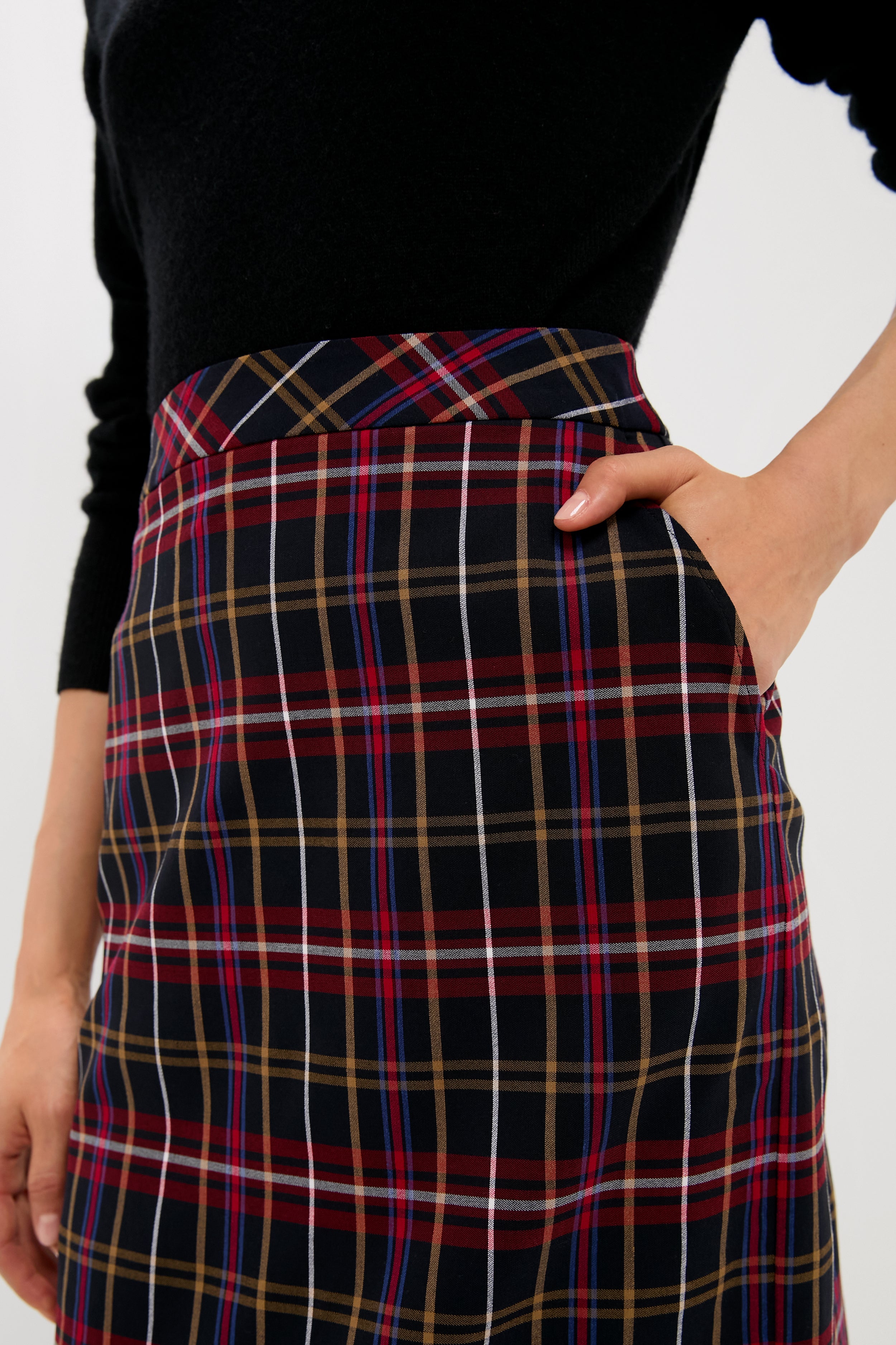 Baroque Tartan Gwyneth Midi Skirt-Get Girly